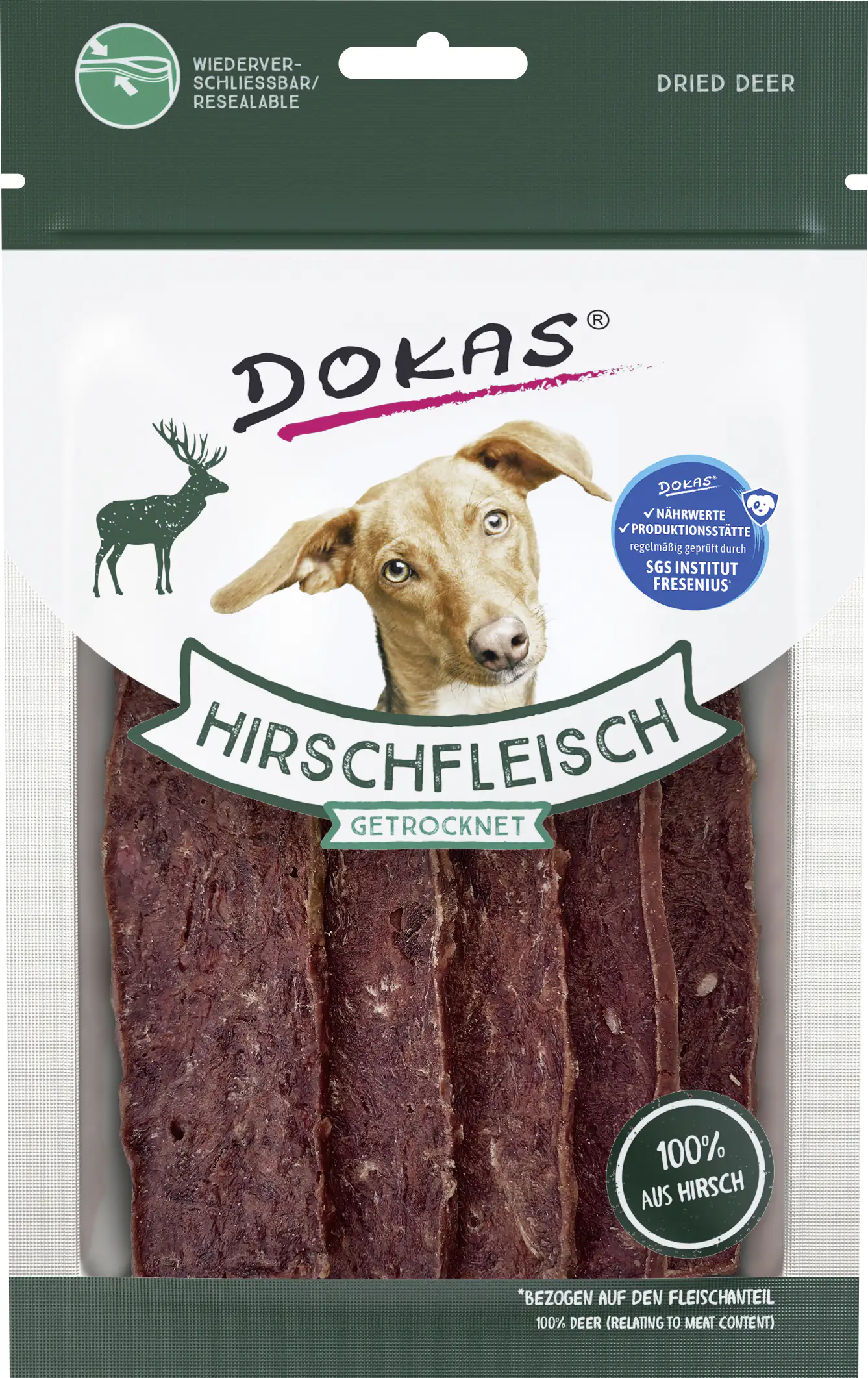 Dokas Hirschfleisch 60 g, getrocknet