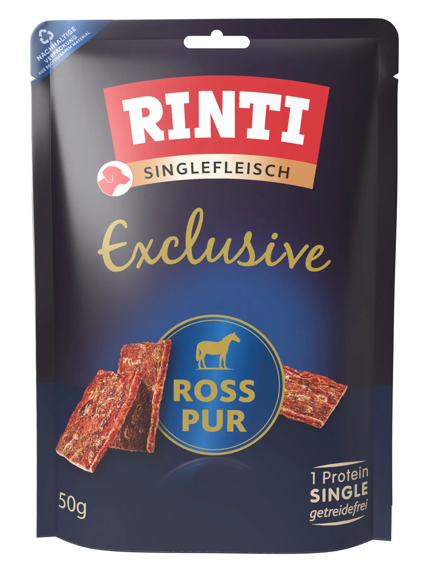 Rinti Hundesnack Singlefleisch Ross pur 50 g
