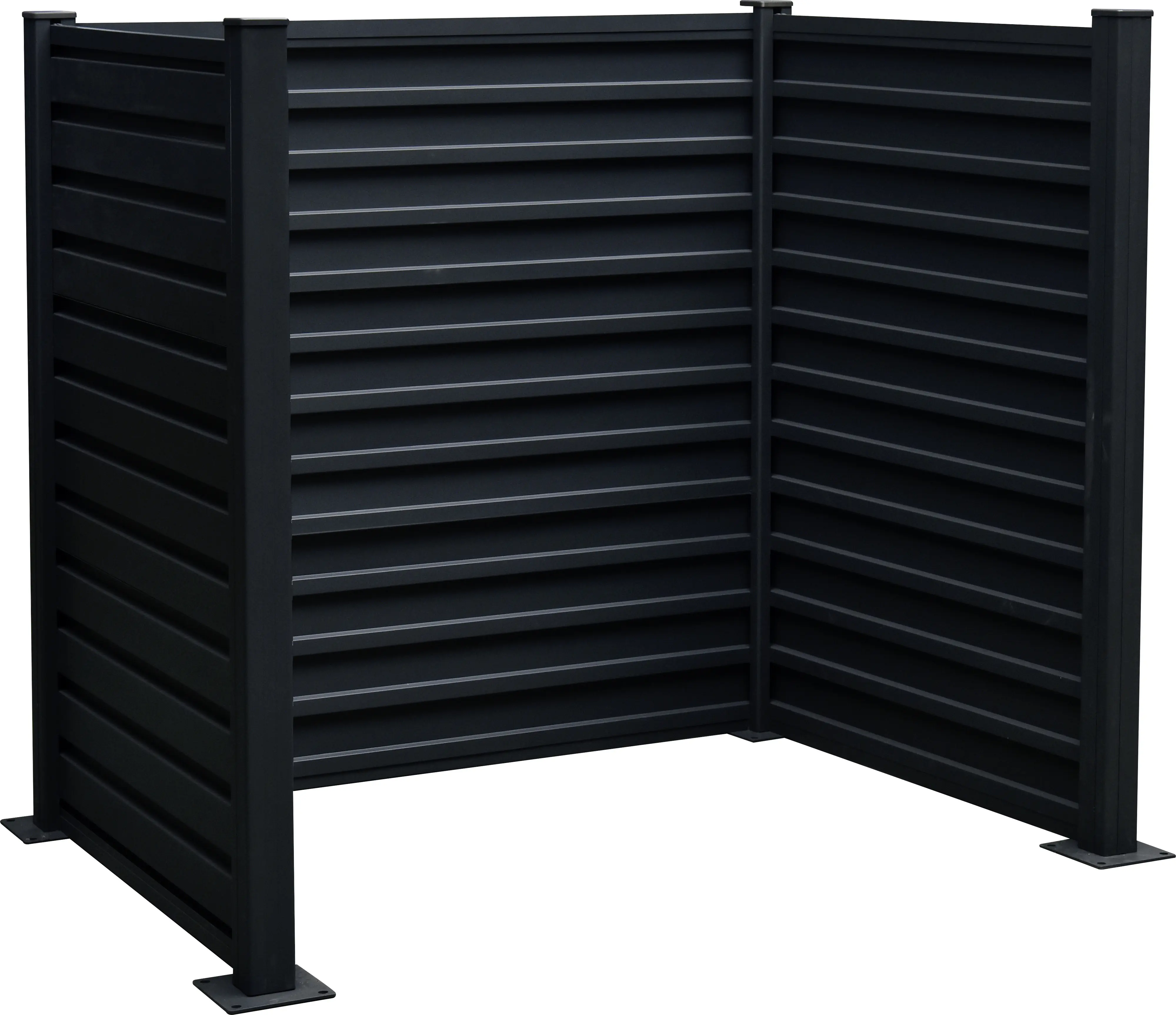 Floraworld Mülltonnenverkleidung Stahl mit Alupfosten 122 x 150 cm anthrazit