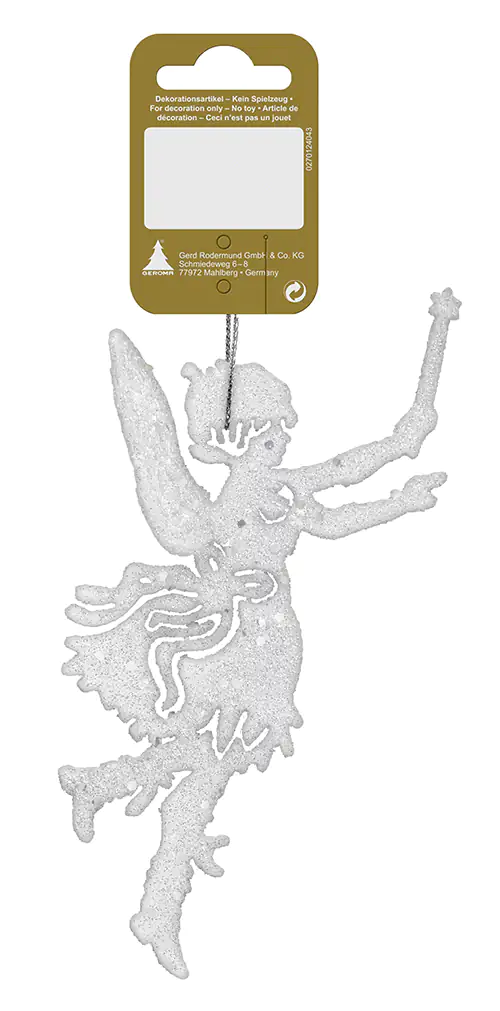 Weihnachtsanhänger Fee weiß 12,5 cm