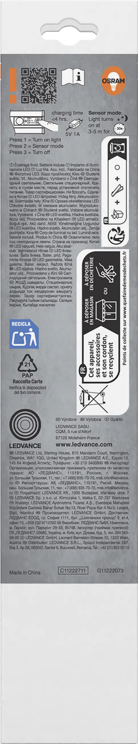 Osram LED Unterbauleuchte Mobile Backlight sensor 26 cm kaltweiß