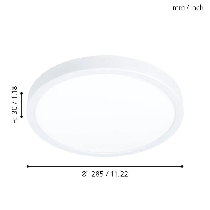 Eglo LED Aufbauleuchte Fueva 5 weiß Ø 28,5 cm neutralweiß