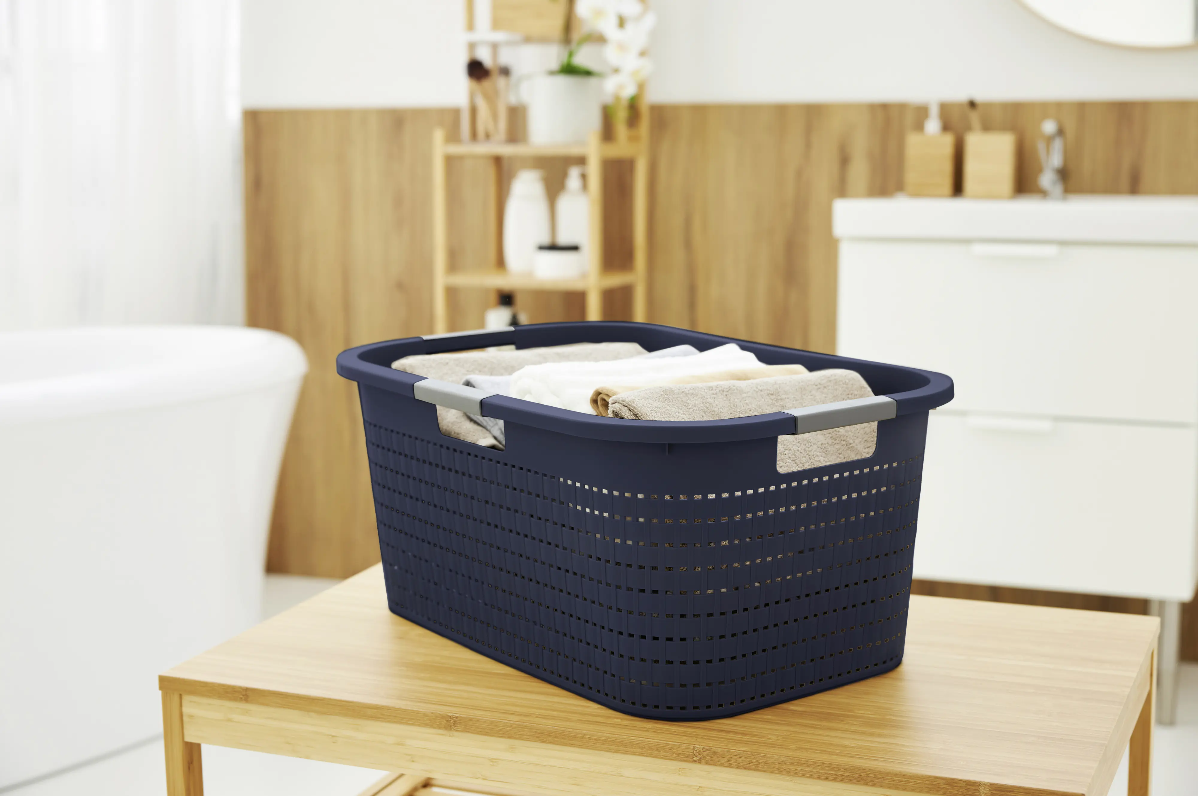 Rotho Wäschekorb Country, 40 L midnight blau Rotho Wäschekorb Country, 40 L midnight blau