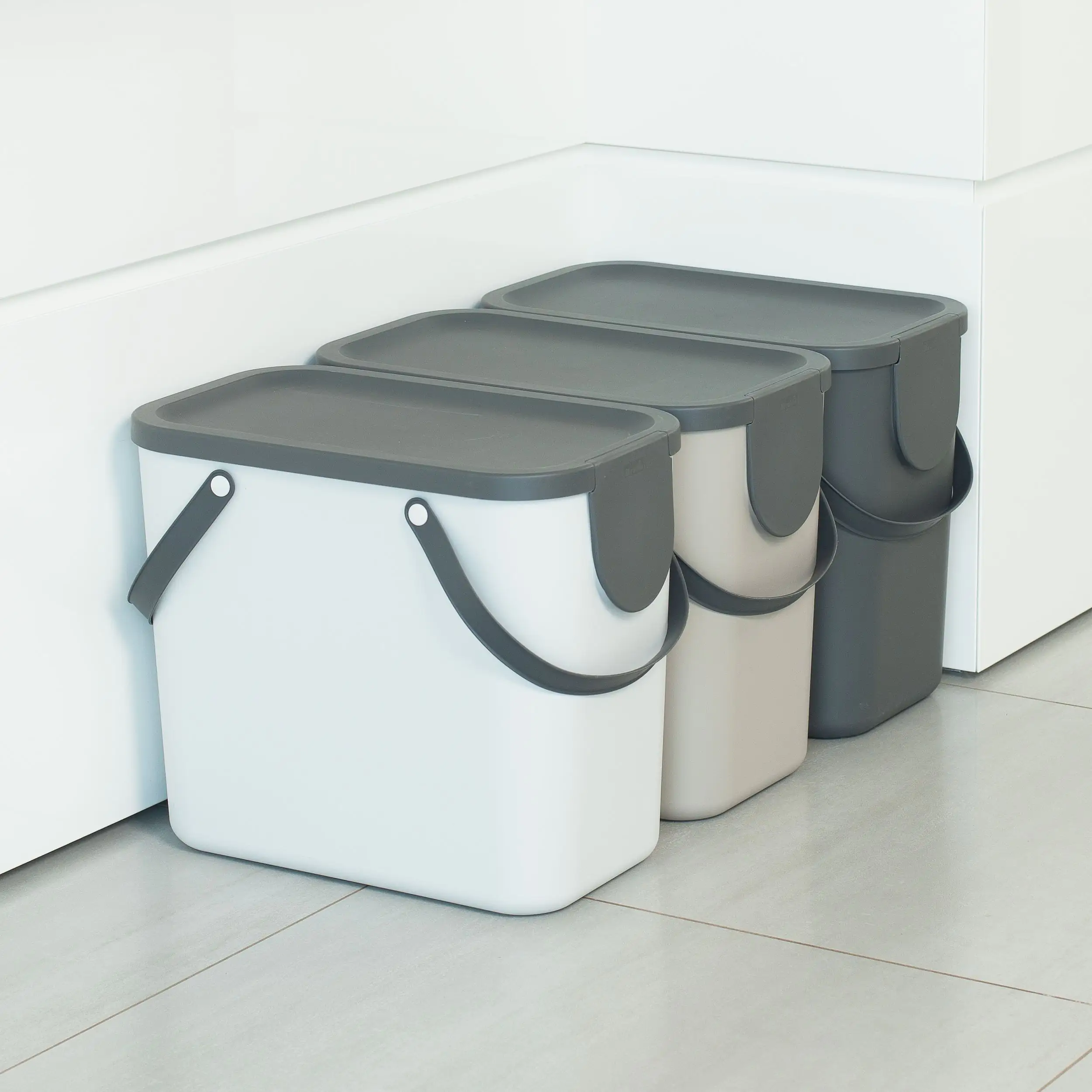 7610859202499_5 Rotho Mülltrennungssystem Albula 25 L mistletoe white Recyclingbehälter