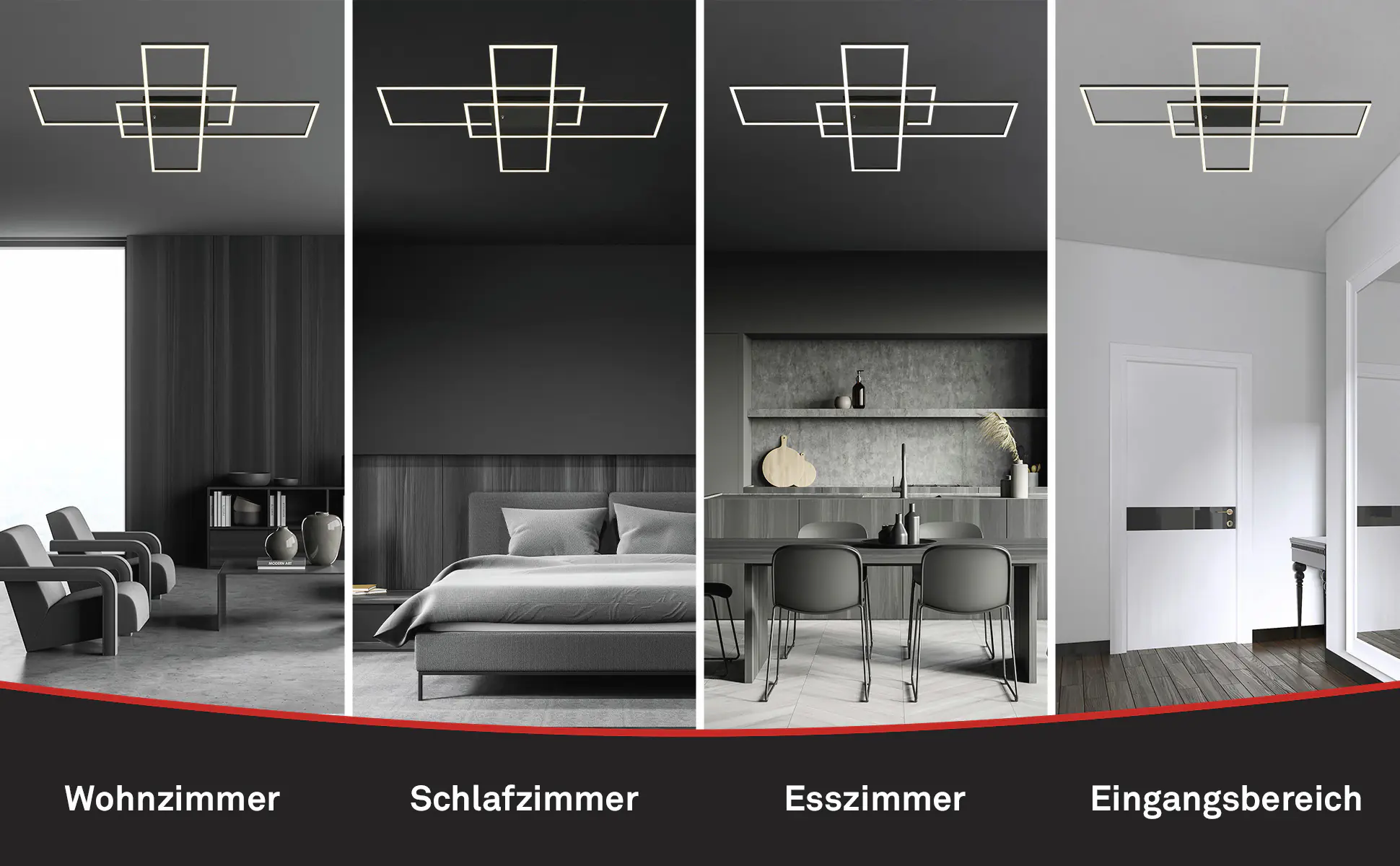 Briloner LED-Deckenleuchte Roami 104 x 71 cm schwarz CCT dimmbar