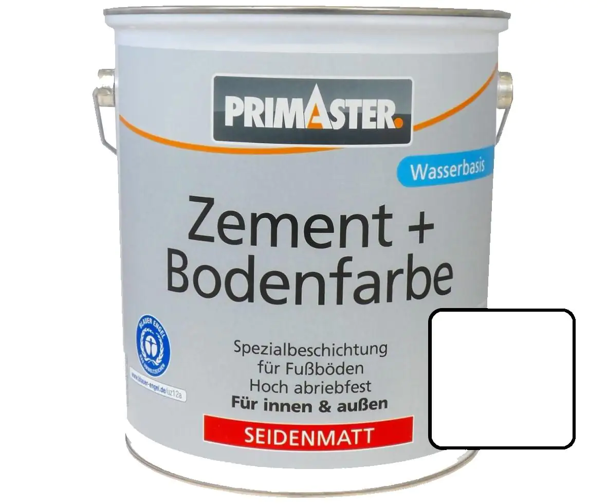 Primaster Zementfarbe und Bodenfarbe 5 L weiß seidenmatt
