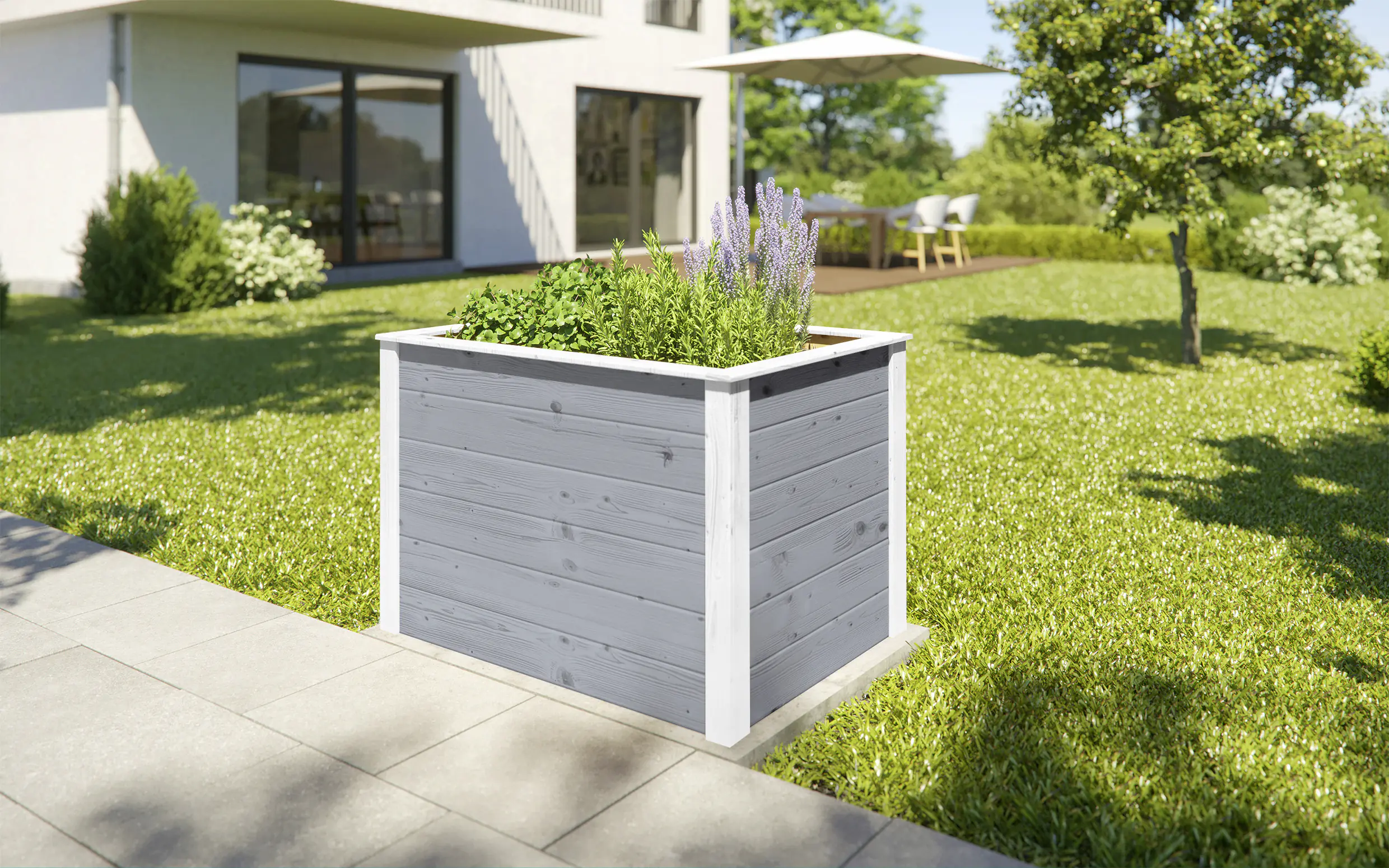 Weka Element-Hochbeet Modular,21 mm, grau, 98 x 69 cm,