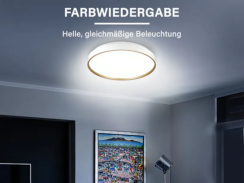 MegaLight LED-Deckenleuchte Shining Jupiter Ø38 cm Gold Backlight dimmbar