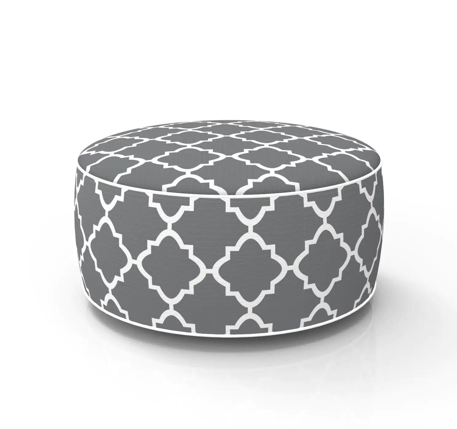 2076911012843 Primaster Sitzpouf aufblasbar weiß grau Ø 53 x 23 cm
