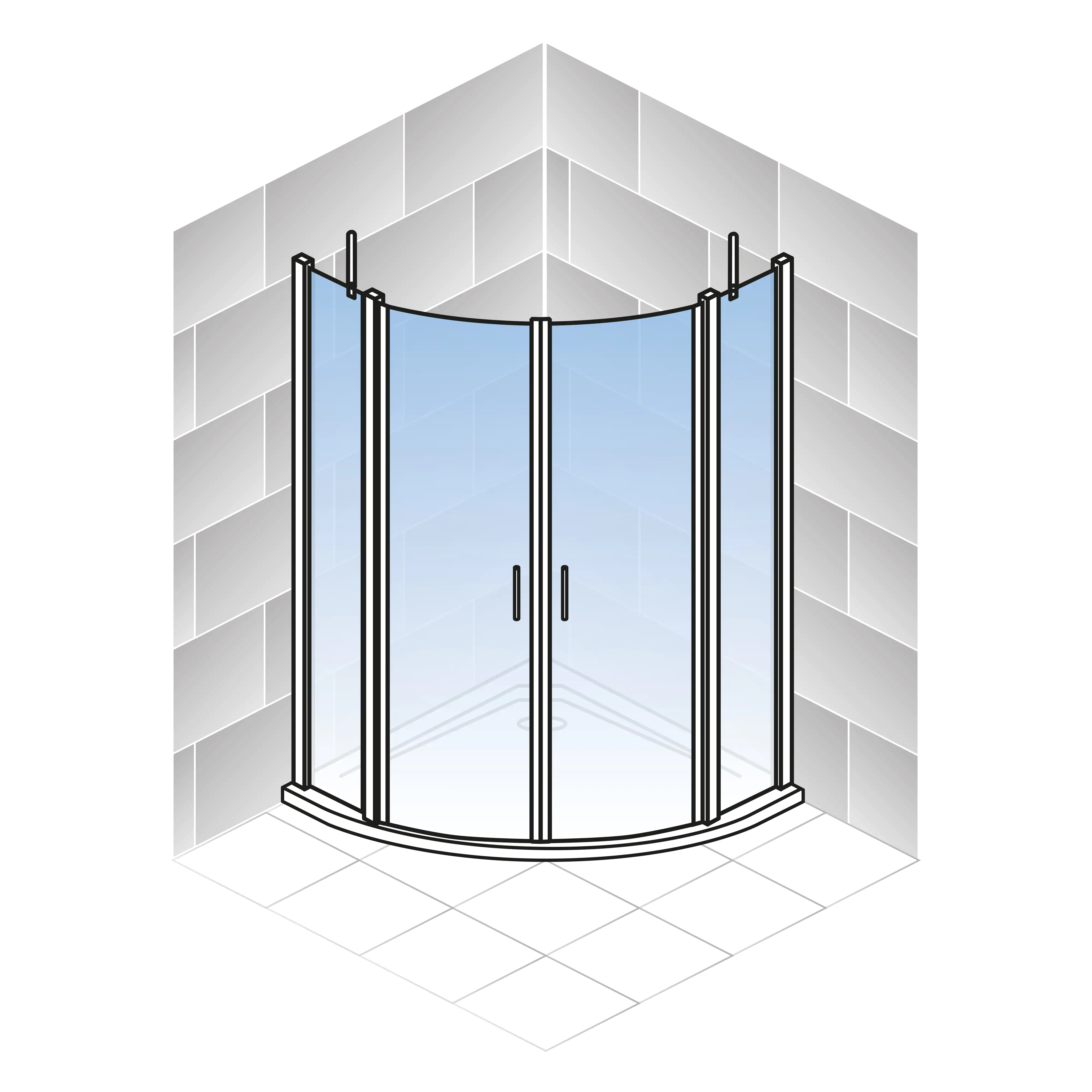 Schulte Runddusche 80 x 80 x 192 cm Alexa Style 2.0