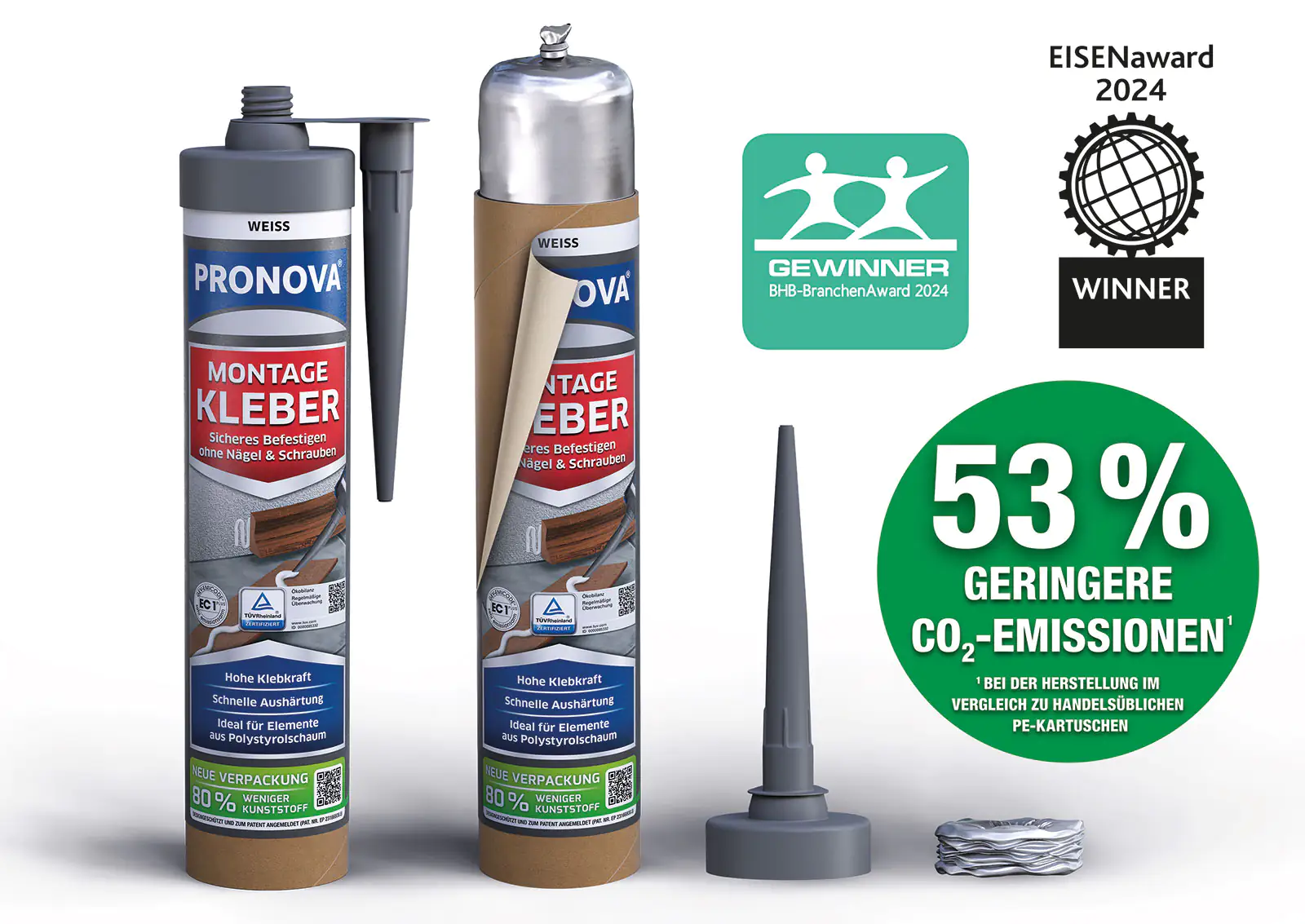 PRONOVA ECO Montage Kleber 405 g weiß