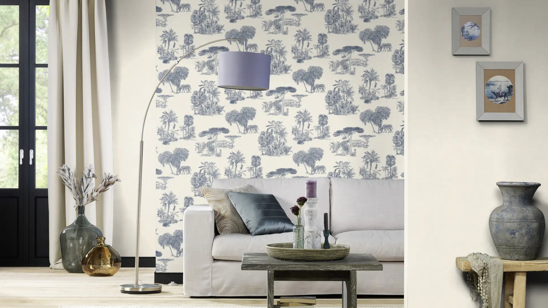 Rasch Vliestapete 555011 Blau-Indigo Muster & Motive 10,05 m x 0,53 m