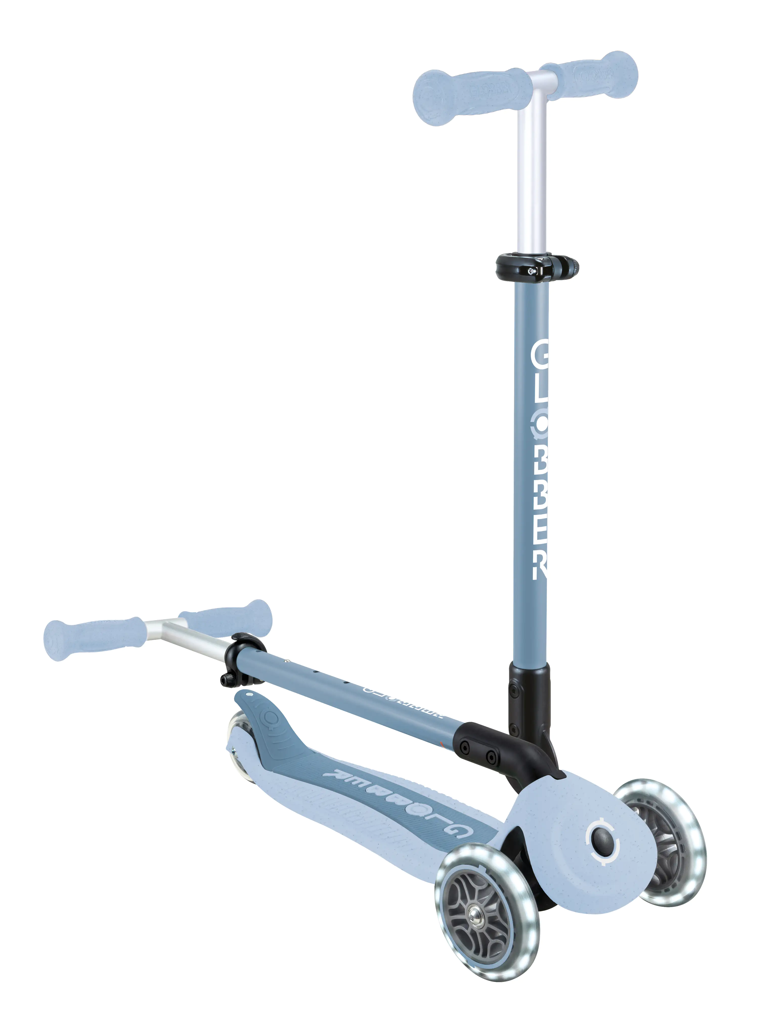 Globber 3-in-1 Fahrzeug Go-Up Active Lights Eco blaubeere mit Leuchtrollen