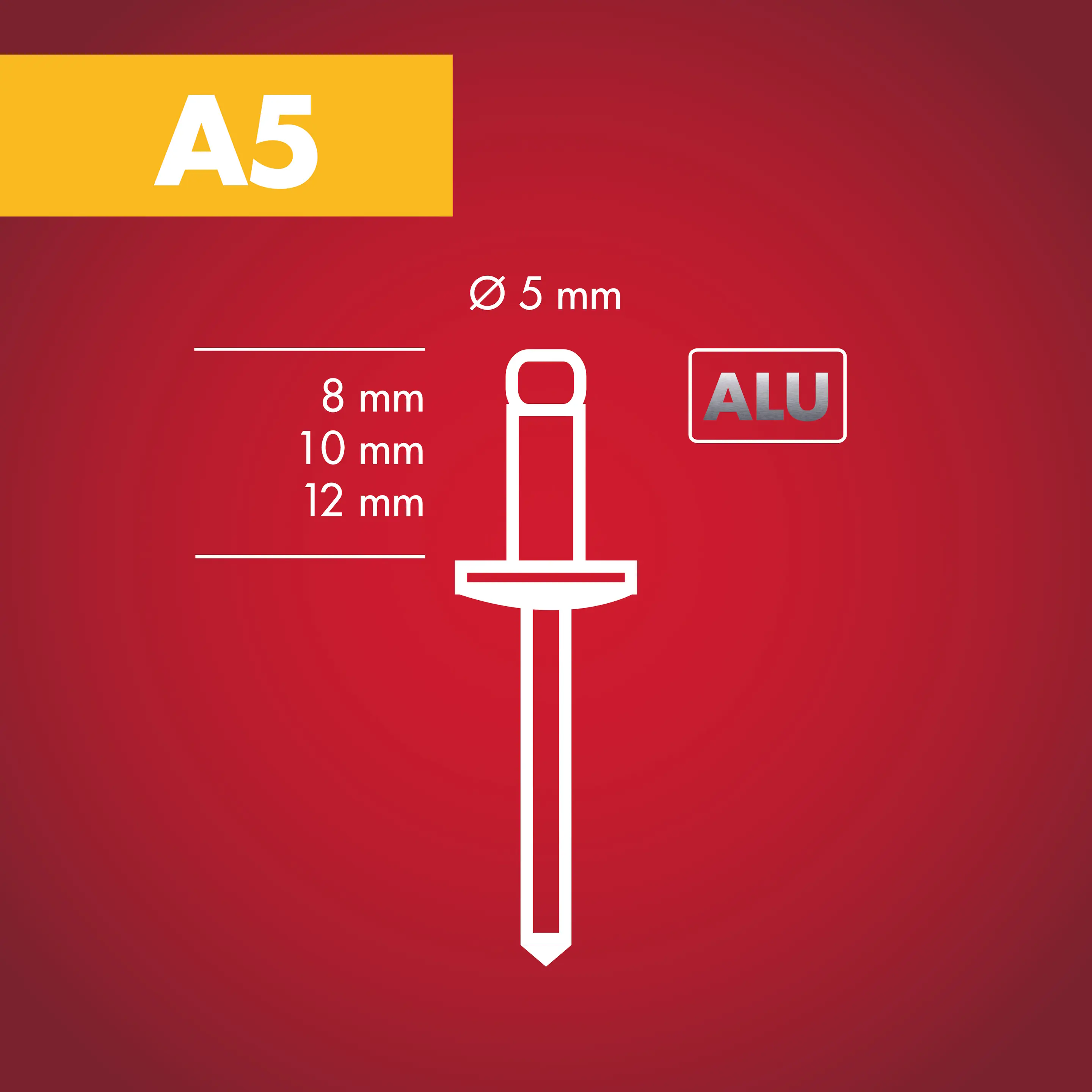 Arrow Blindniete RA Ø 5 x 12 mm 50 Stück Aluminium Popnieten
