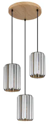 Globo Hängeleuchte Run 3 35 x 120 cm (Ø x H) holzoptik