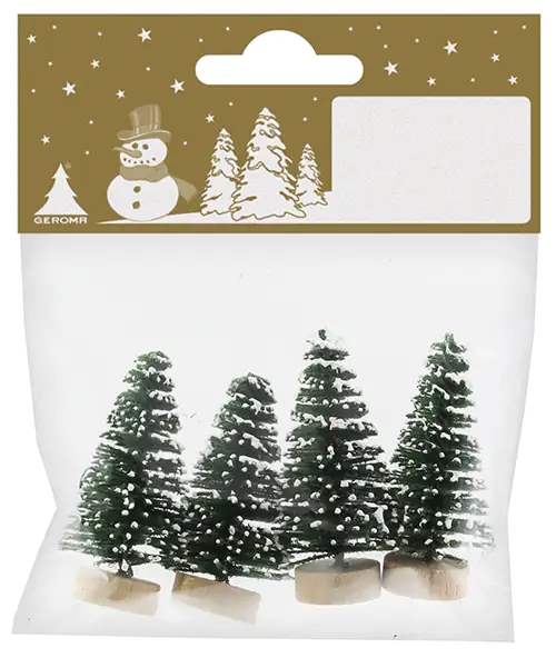 Tannenbäume 4,5 cm grün, 4 Stück