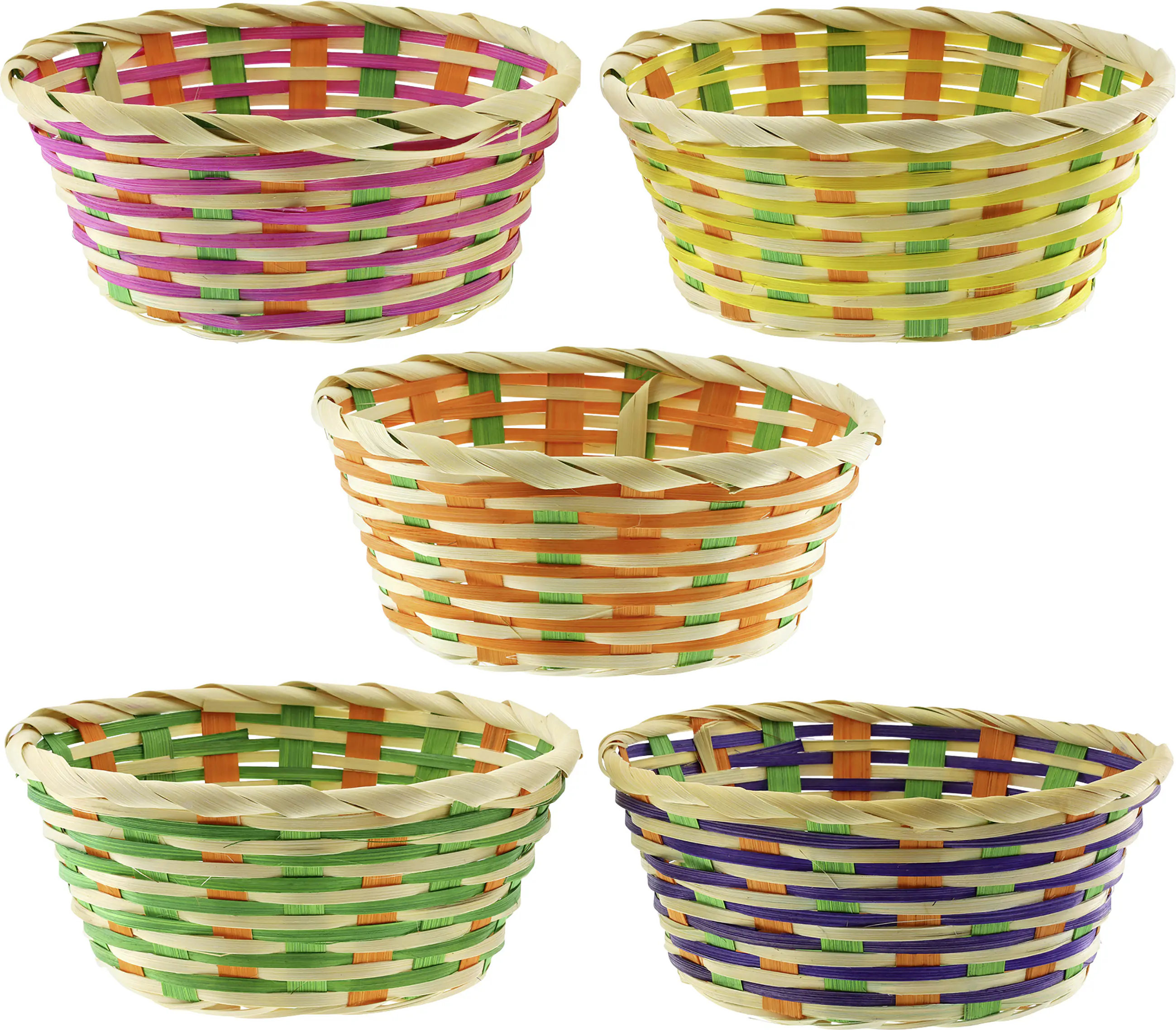 Osterkörbchen rund Bambus Papier 20 x 8 cm bunt Osterkörbchen rund Bambus Papier 20 x 8 cm bunt