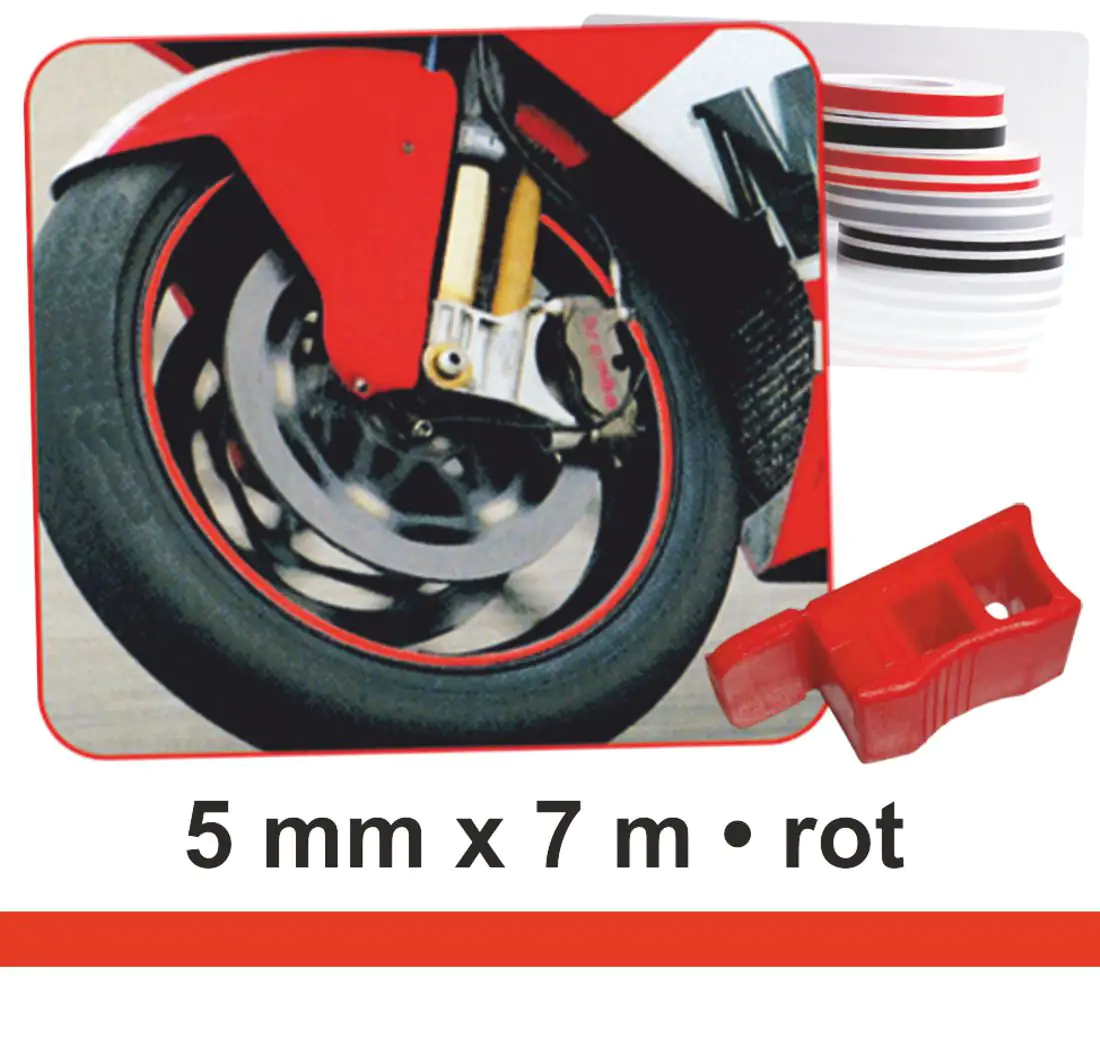 Hermann Schütz Zierstreifen Wheel-Stripes für Motorradfelgen rot 5mm x 7m