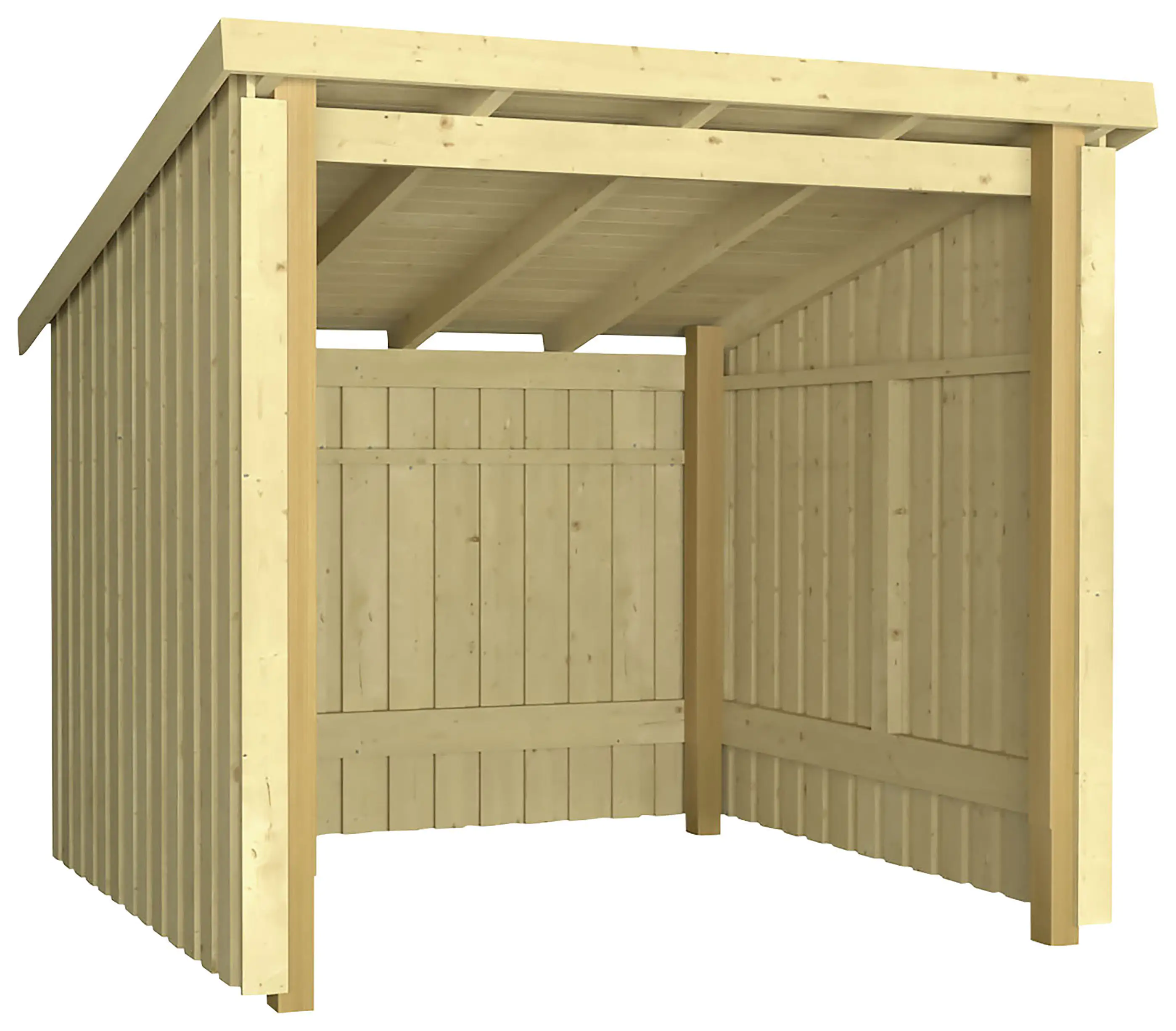 Plus Fahrradunterstand Nordic 213 x 208 cm natur offen