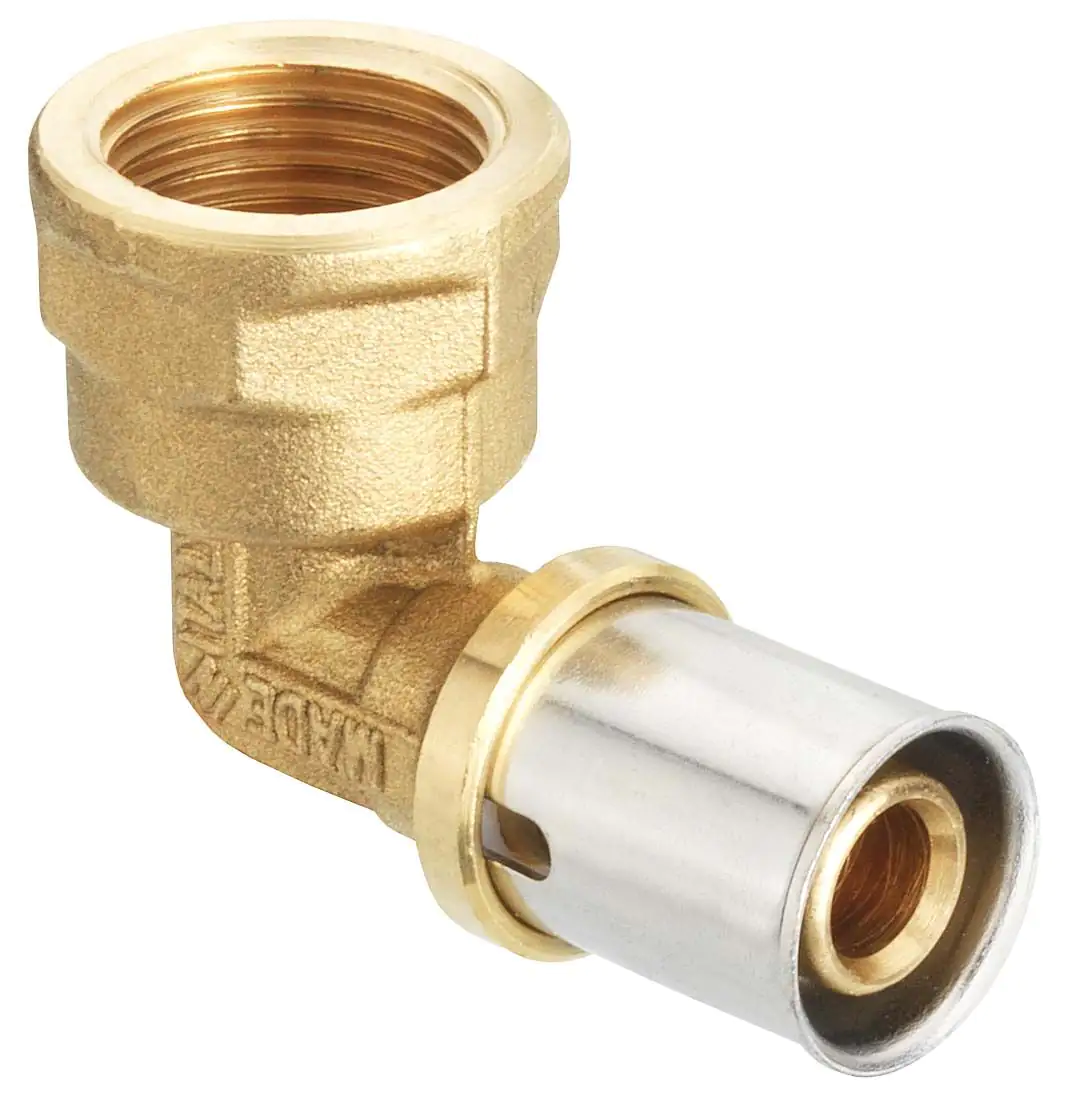 Cornat Press-Winkel 90° komplett Messing/Edelstahl, ø 16 mm, 1/2" IG