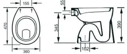 Cornat Komplett-Stand-Tiefspül-WC inkl. WC-Sitz, weiß