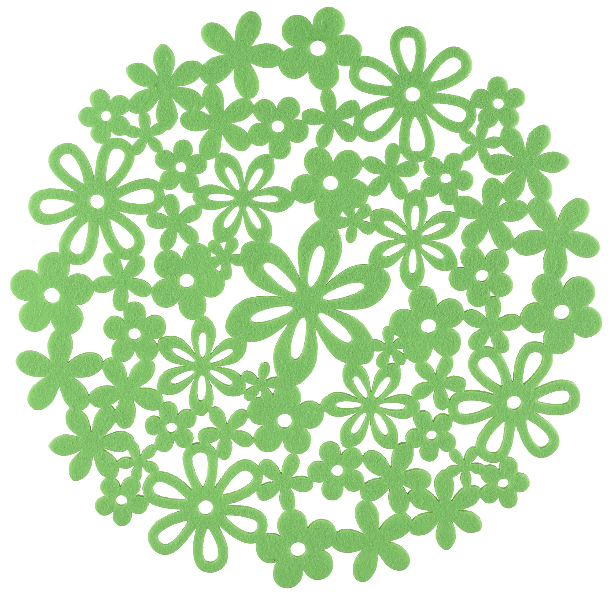 Platzset Ostern Blumenmuster Filz Ø 33 cm hellgrün 