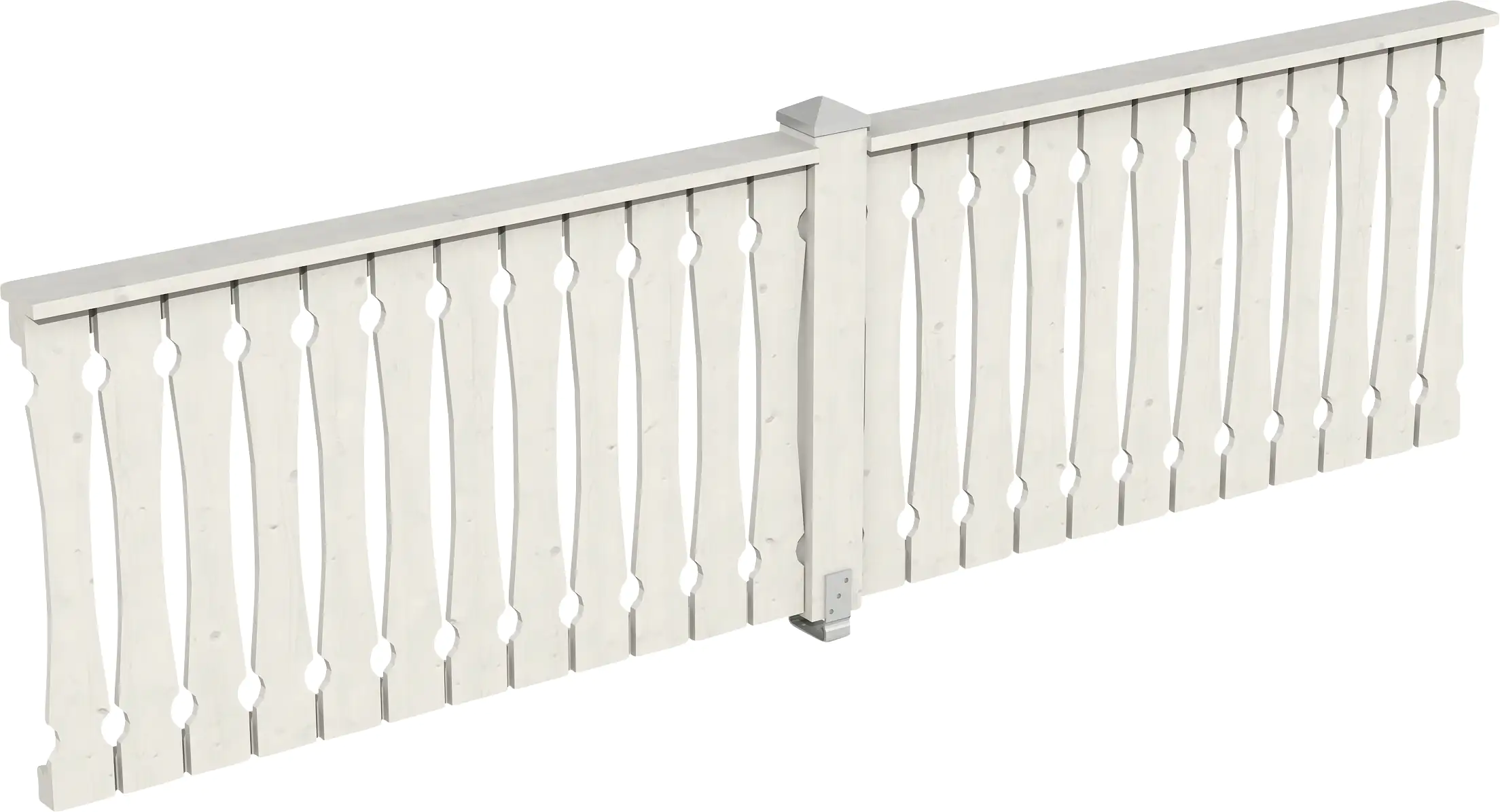 SKAN HOLZ Brüstung Balkonschalung 335 x 96 cm, Fichte, lasiert in Weiß