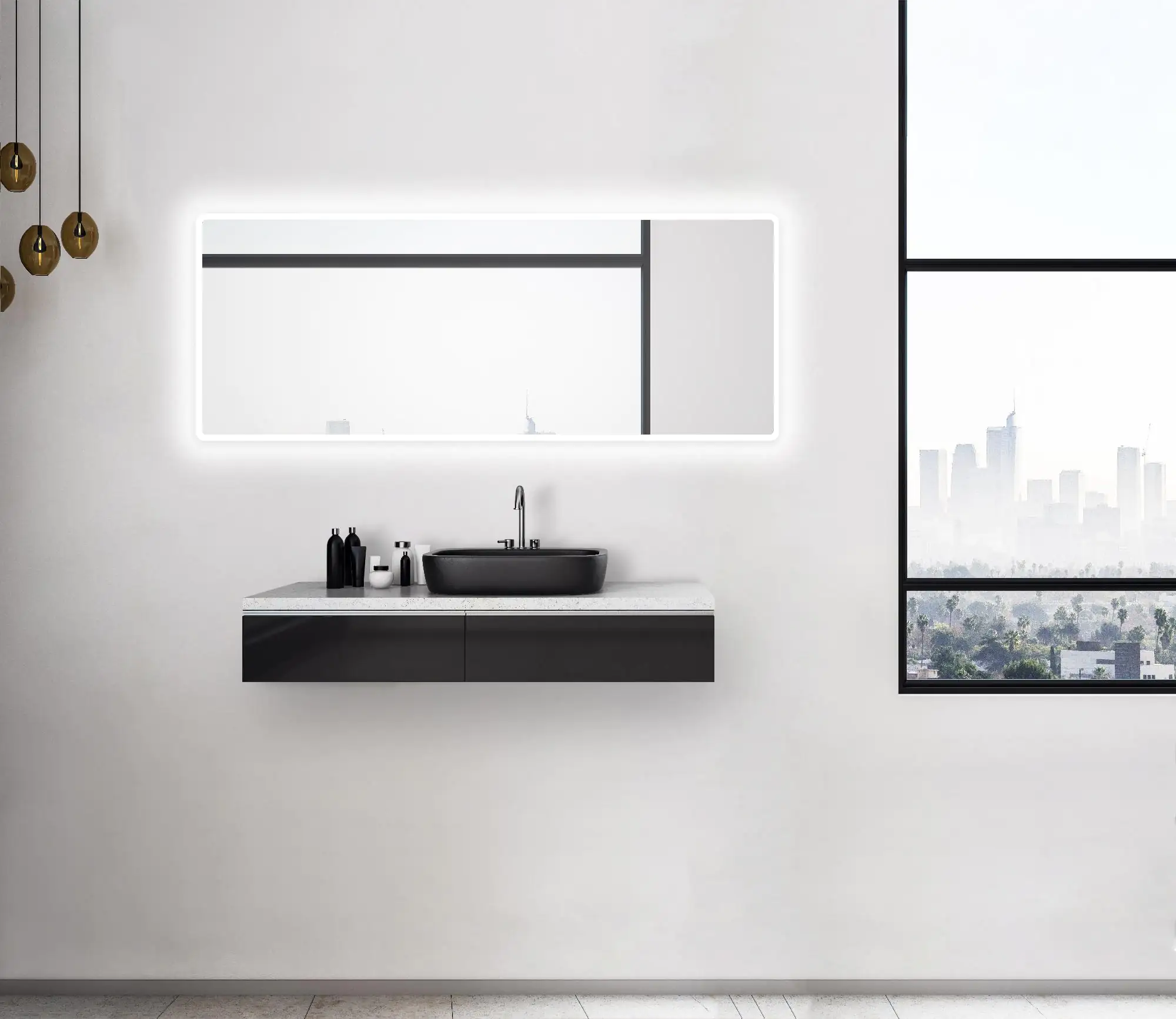 DSK LED Lichtspiegel Silver Luna 180 x 70 cm