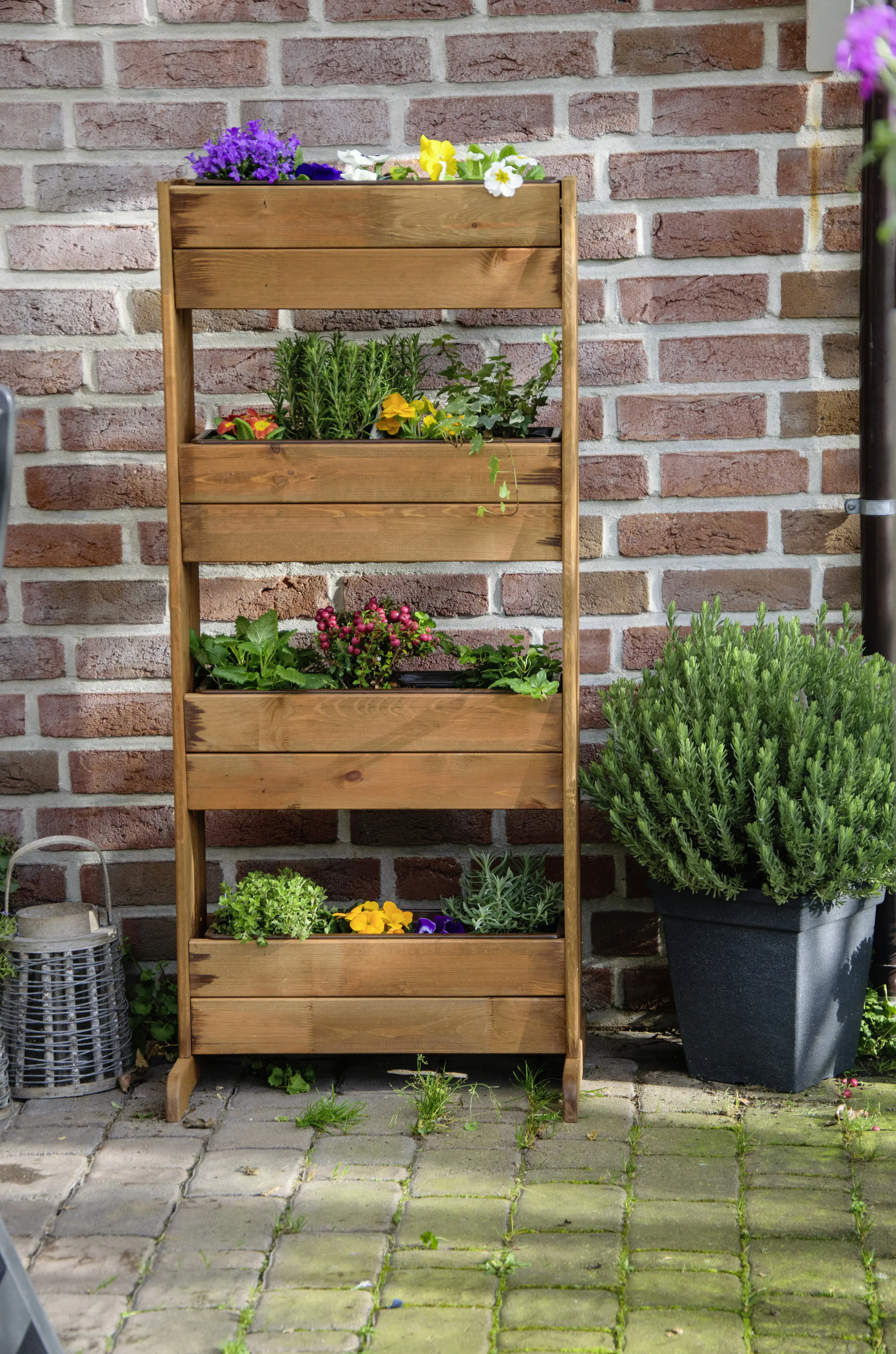 Dobar Vertikalbeet mit 4 Pflanzkästen, bernstein