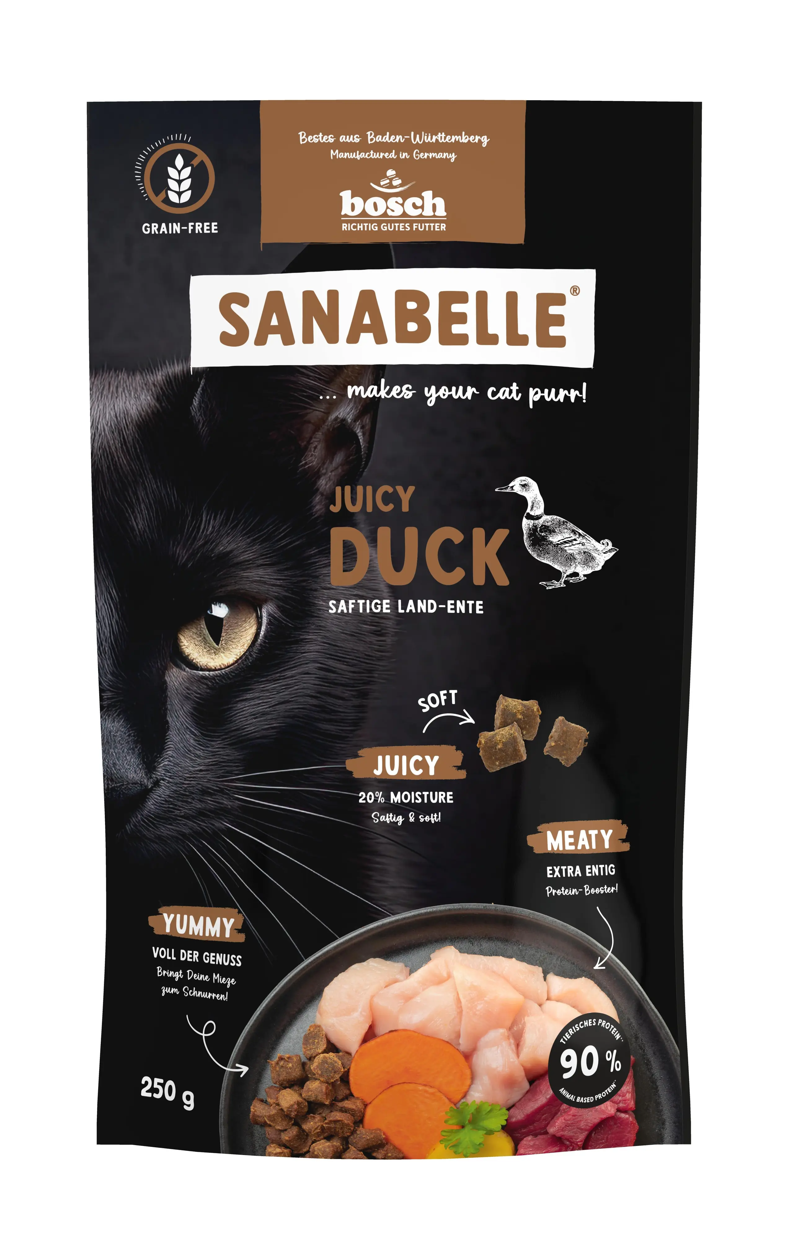 Sanabelle Katzentrockenfutter Adult Juicy mit Ente 250 g