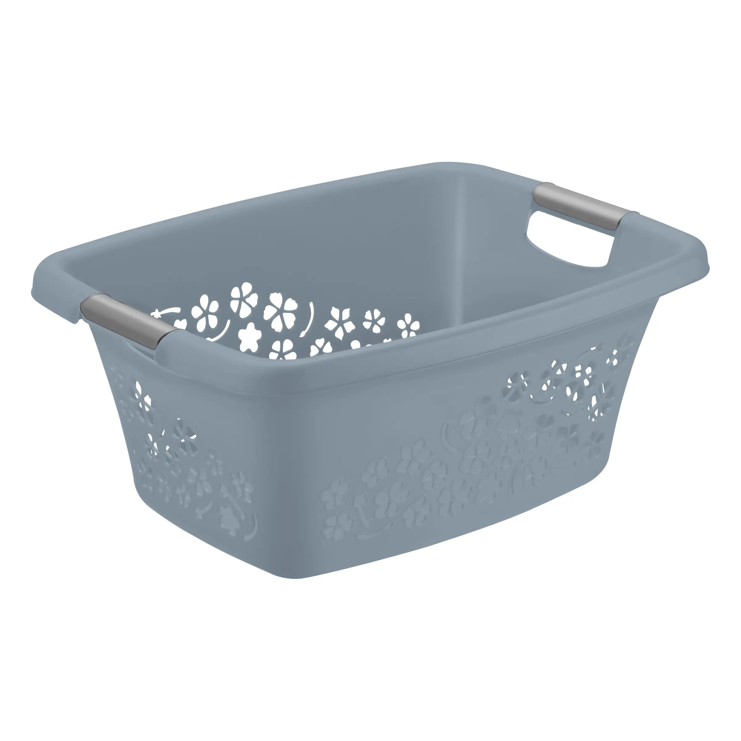 Rotho Wäschekorb Flowers 25 L misty blau