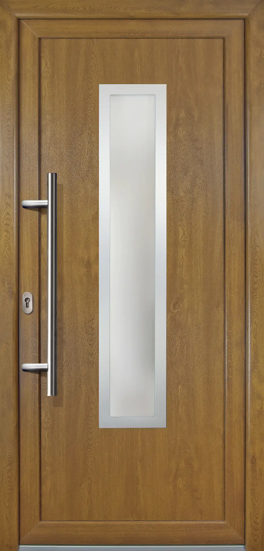 4060691162520 Meeth Haustür Signum PVC Exclusiv PVC Modell 32 98 x 208 cm, DIN links, weiß/golden Oak