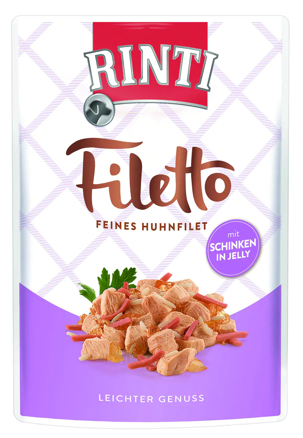 Rinti Filetto Hundenassfutter Adult 100 g Huhnfilet mit Schinken in Jelly