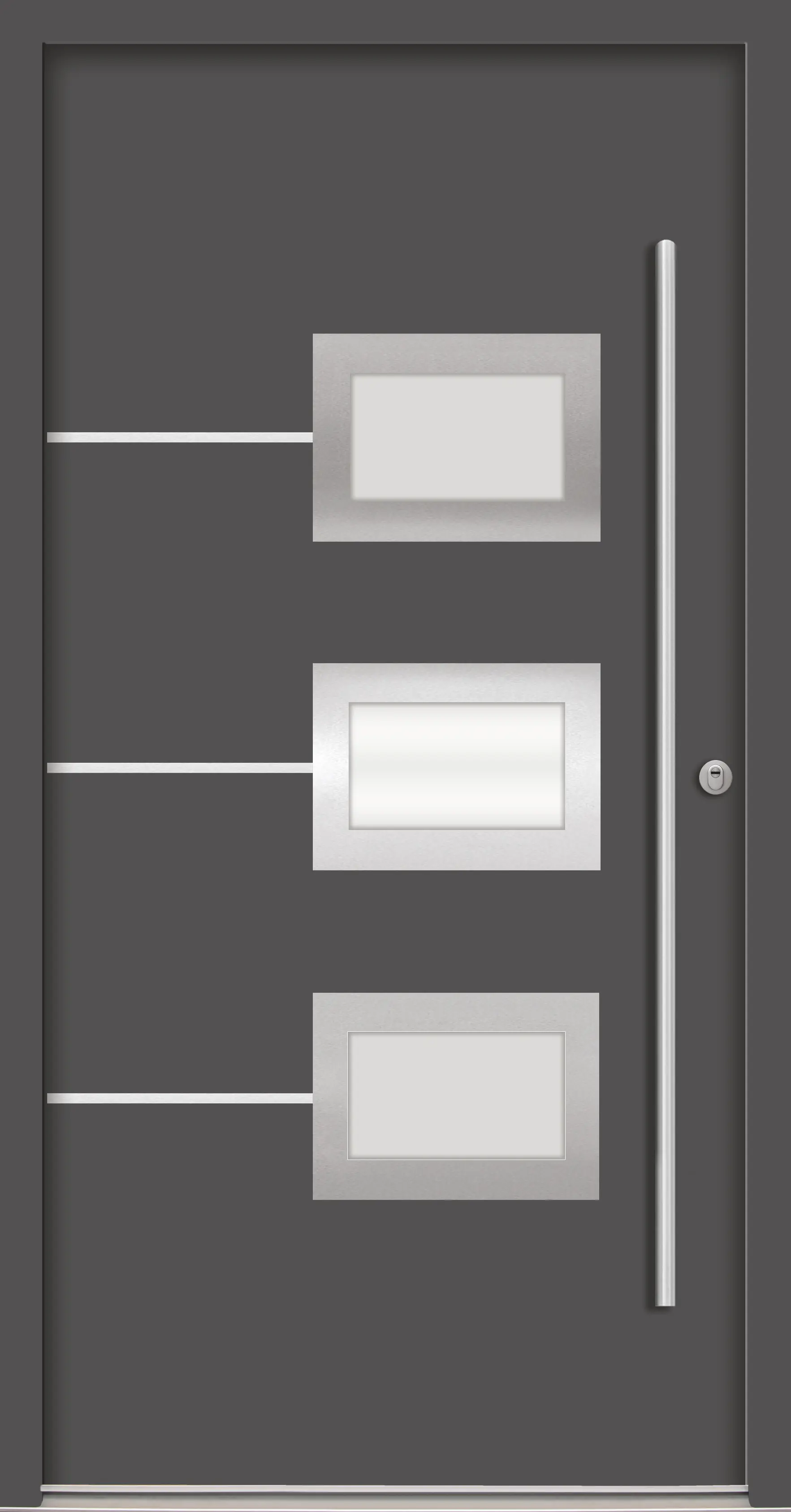 Splendoor Haustür Passivedoor Premium B03 RC2 Anthrazit DIN Rechts 110 x 210 cm