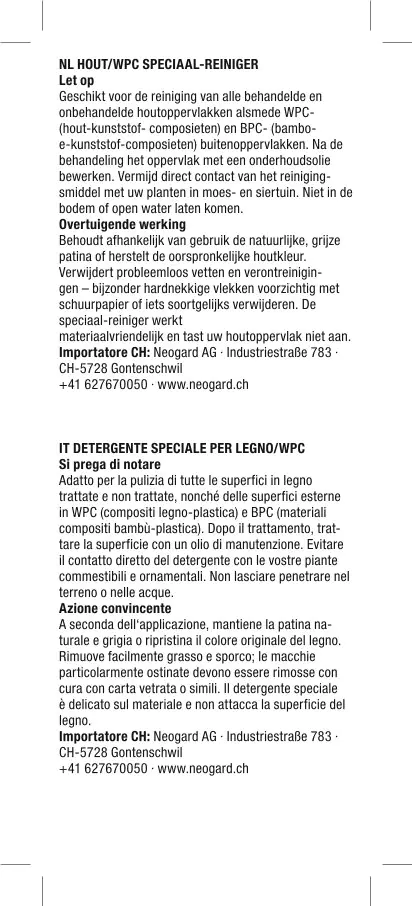 Gloria Holz und WPC Spezial-Reiniger Reinigungsmittel für Holzterrasse 1 L