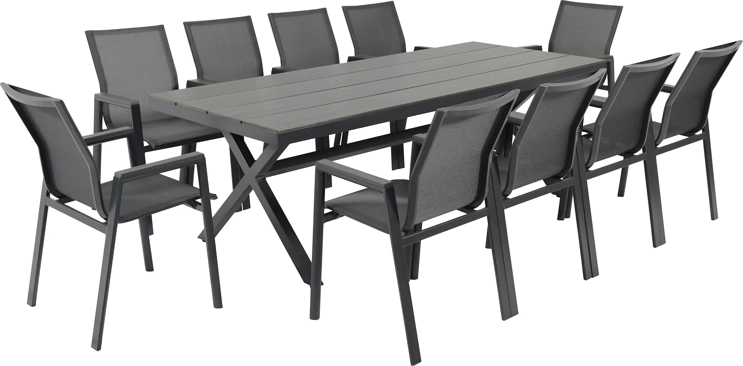 Primaster Garten-Essgruppe Turin 10 Personen Aluminium anthrazit