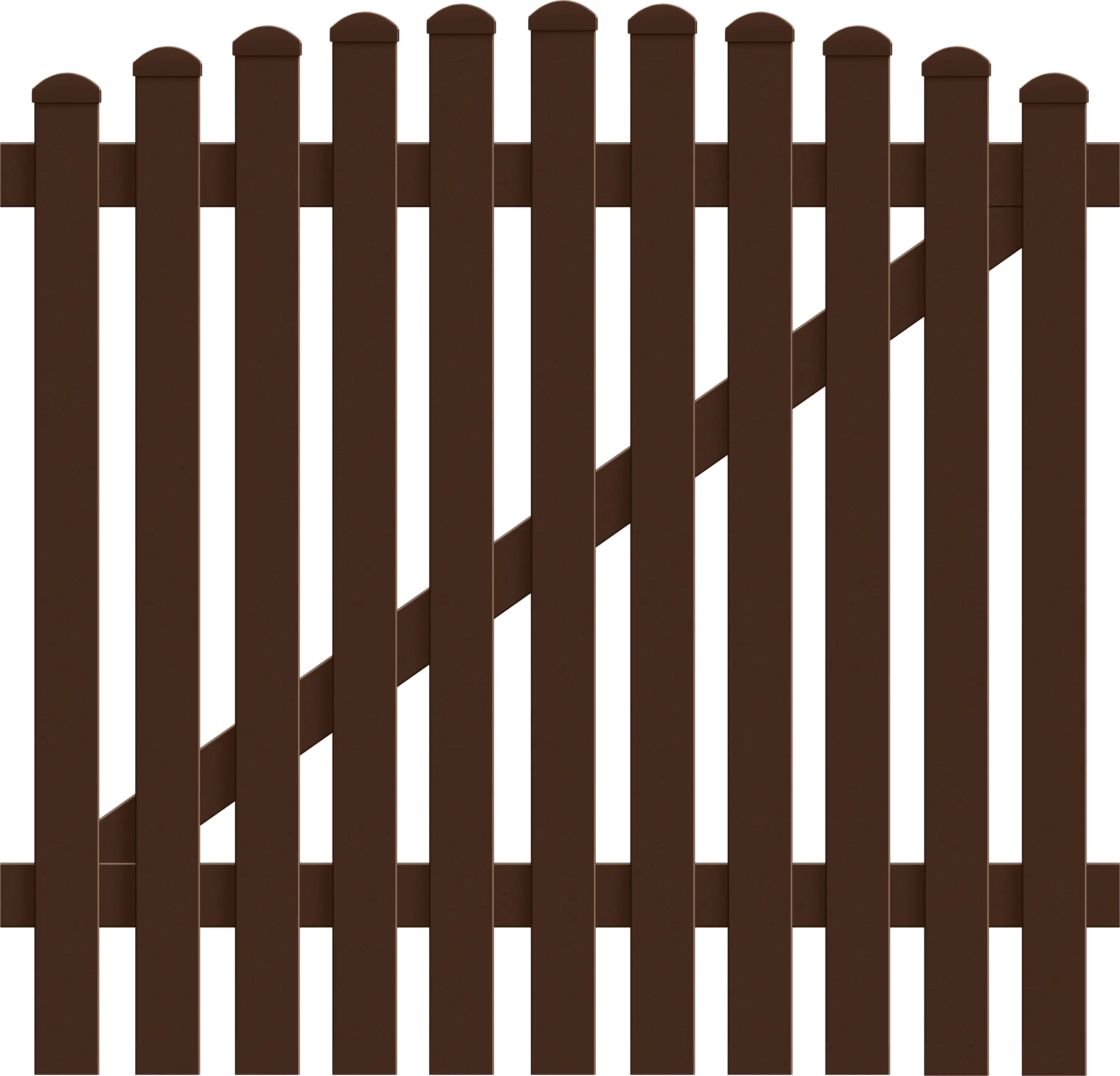 KM Zaun Zauntür Meran Oberbogen 125,8 x 180 cm, braun, DIN links