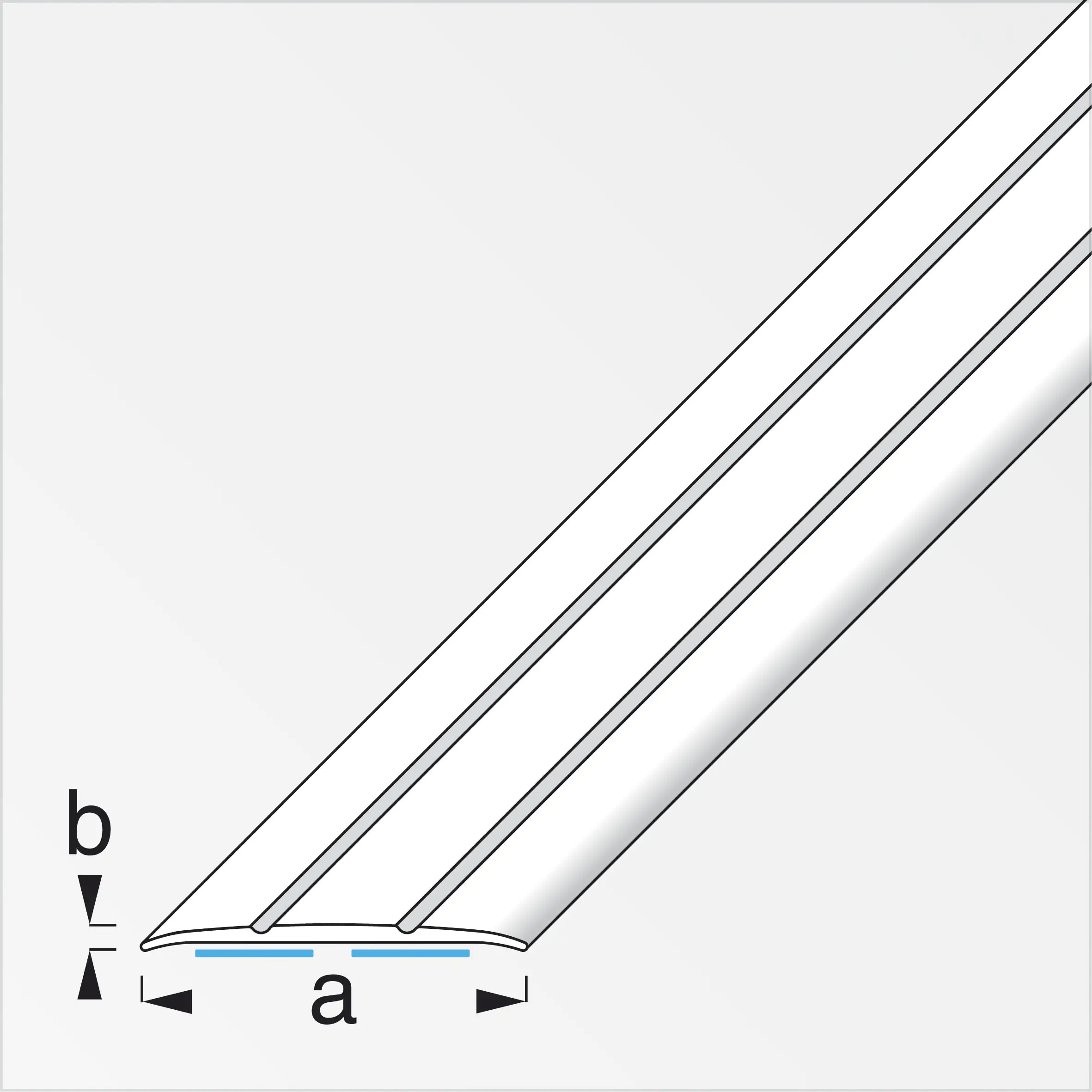 alfer Übergangsprofil 1 m, 37 x 2.5 mm Aluminium eloxiert messing