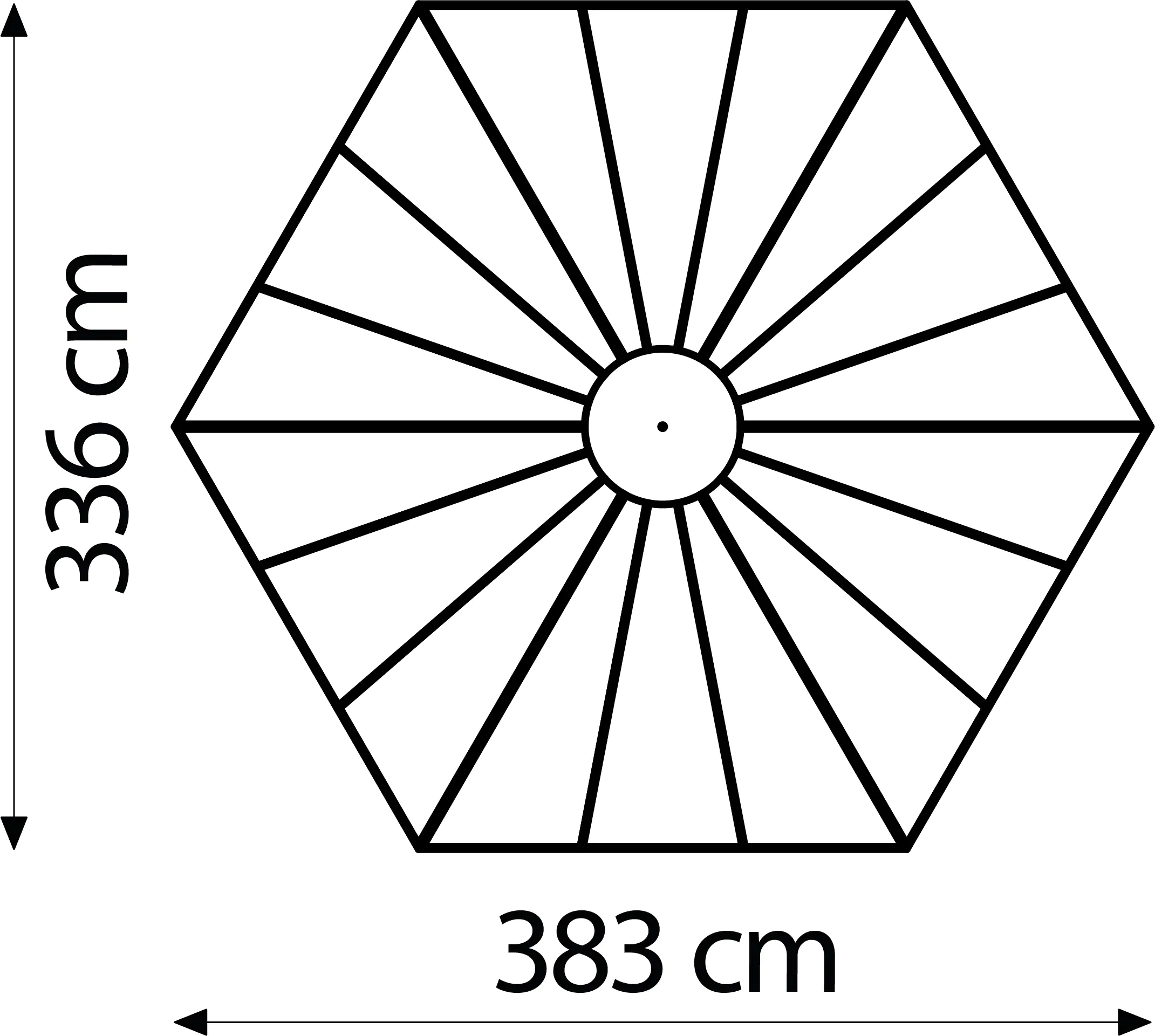 Vitavia Gewächshaus Pi 9000 383 x 333 cm 3 mm Sicherheitsglas