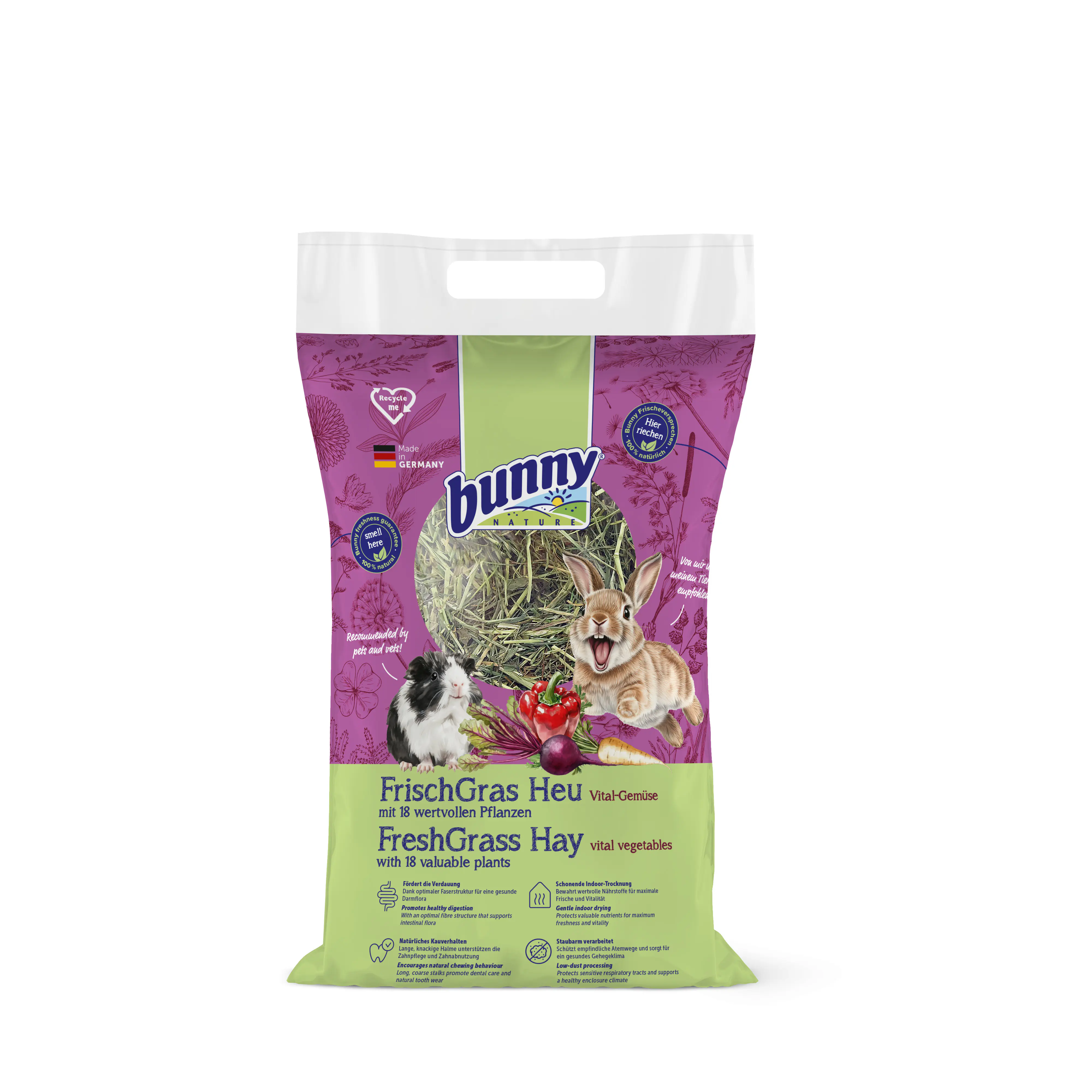 bunny FrischGras Heu Vital-Gemüse 500g für Zwergkaninchen & Nagetiere