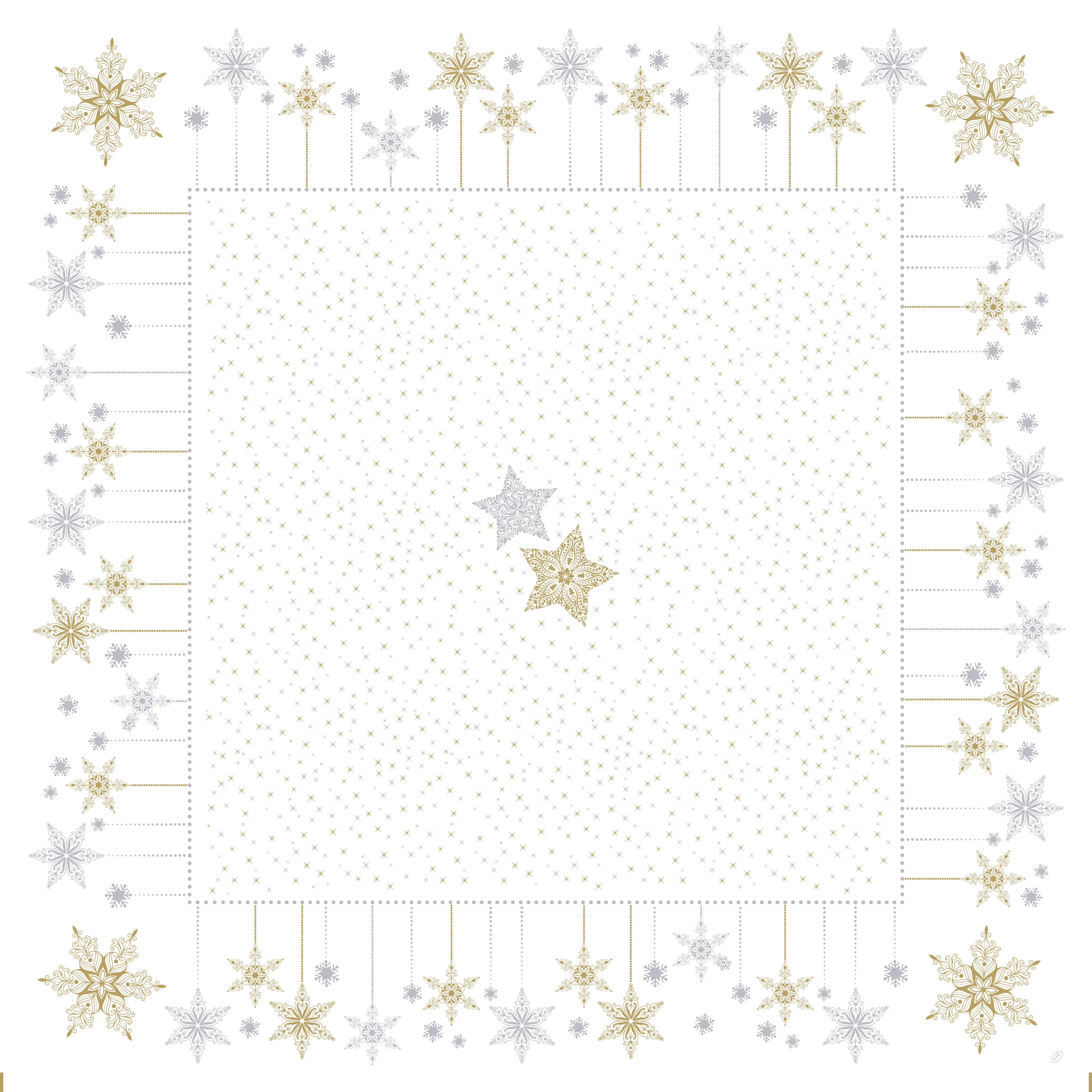 Duni Tischdecke Snowstars White 84 x 84 cm