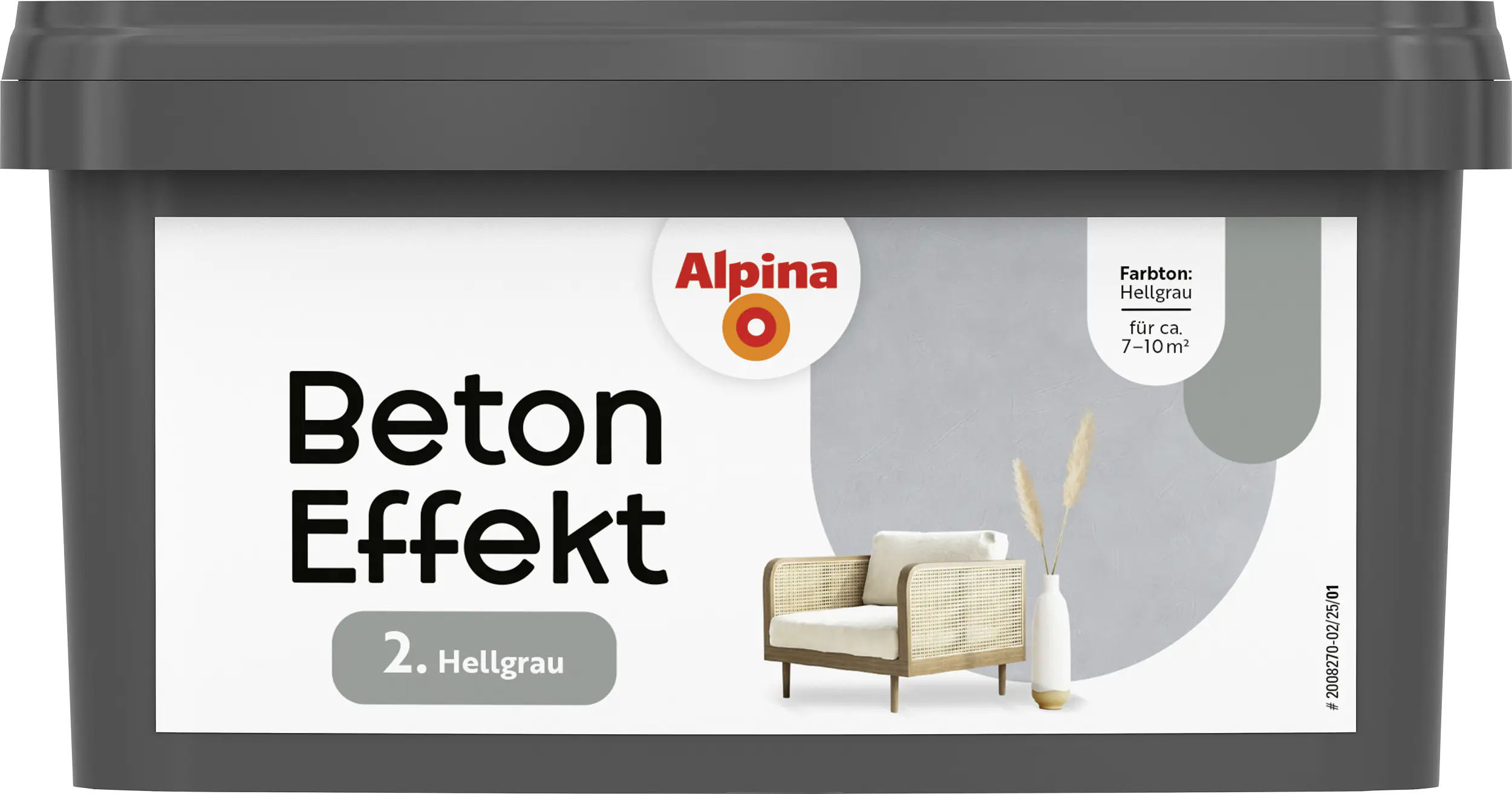 Alpina Wandfarbe Beton Effekt hellgrau 1 L