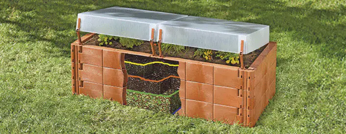 Juwel Hochbeet mit Thermohauben 2 in 1 130 x 60 x 51 cm terracotta