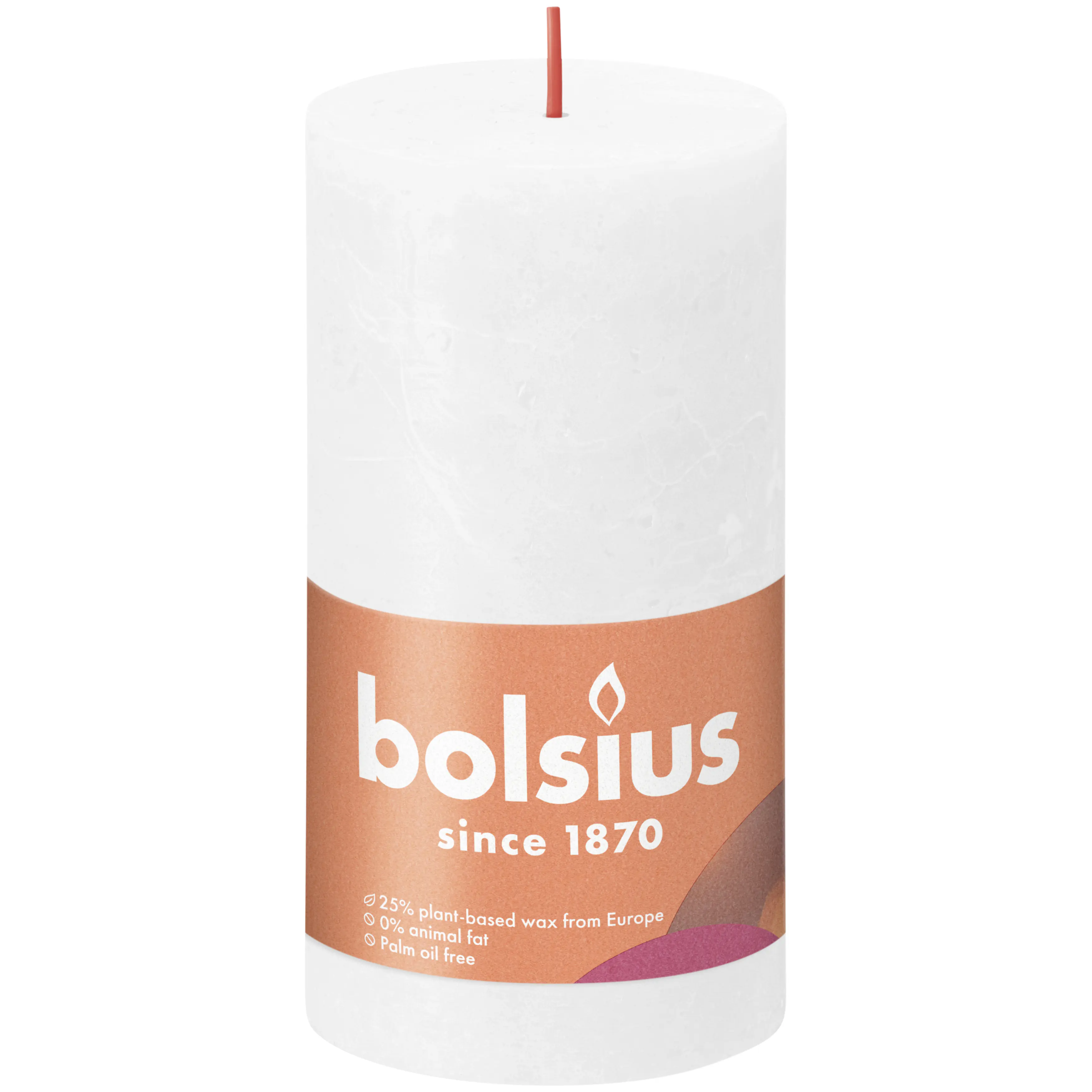 Bolsius Rustik Stumpenkerze wolkiges weiß, Höhe: 13 cm, Ø 6,8 cm