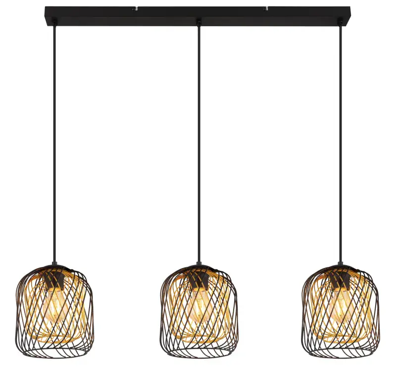 Globo Hängeleuchte Dichti 84 x 150 cm schwarz matt