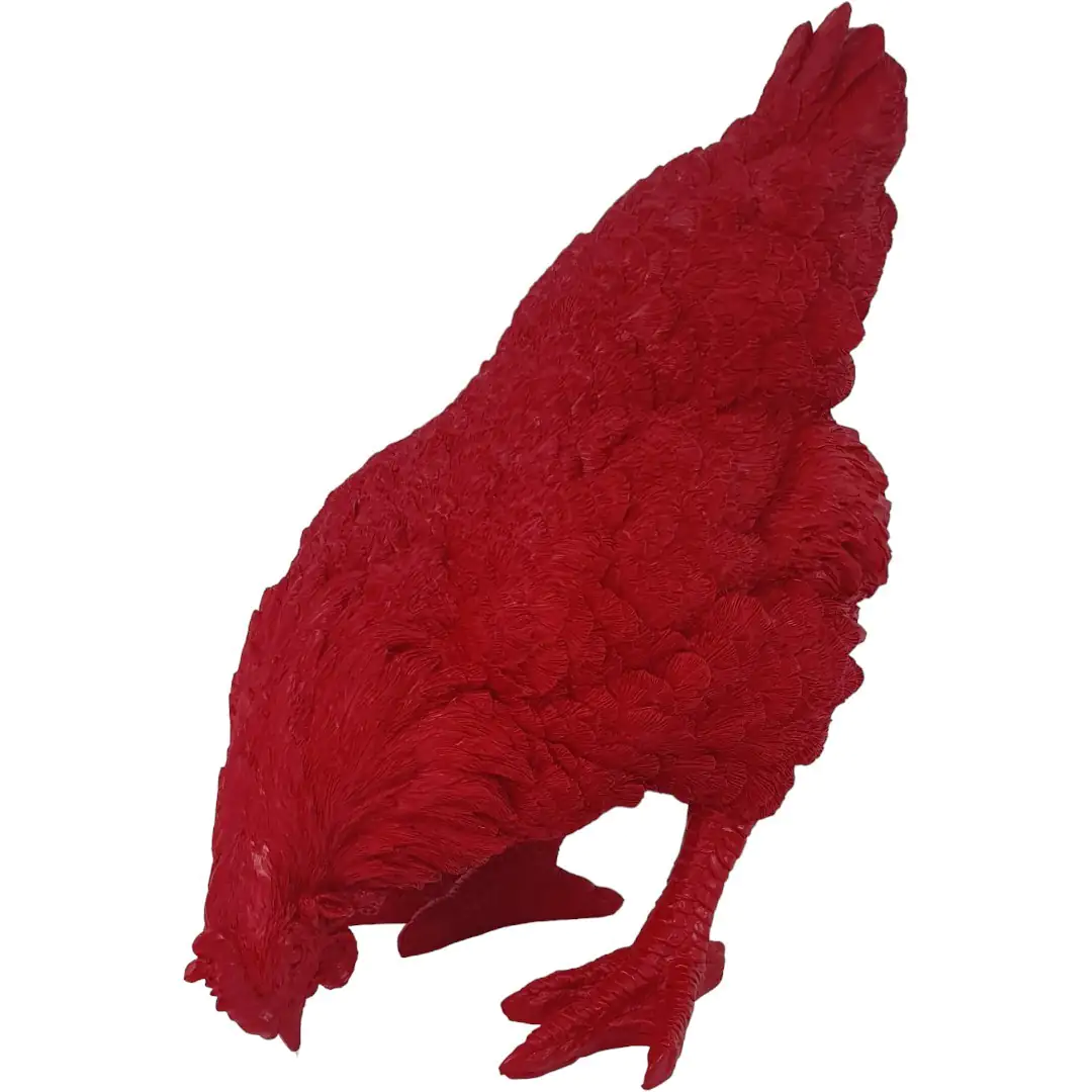 Dekofigur Henne pickend 33 x 34,5 x 20 cm rot