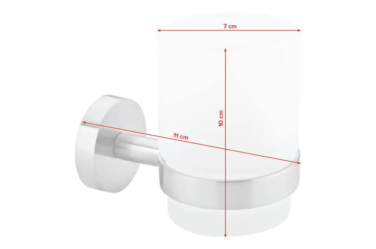tesa Moon Zahnputzbecher zum Hängen edelstahl satiniertes Glas
