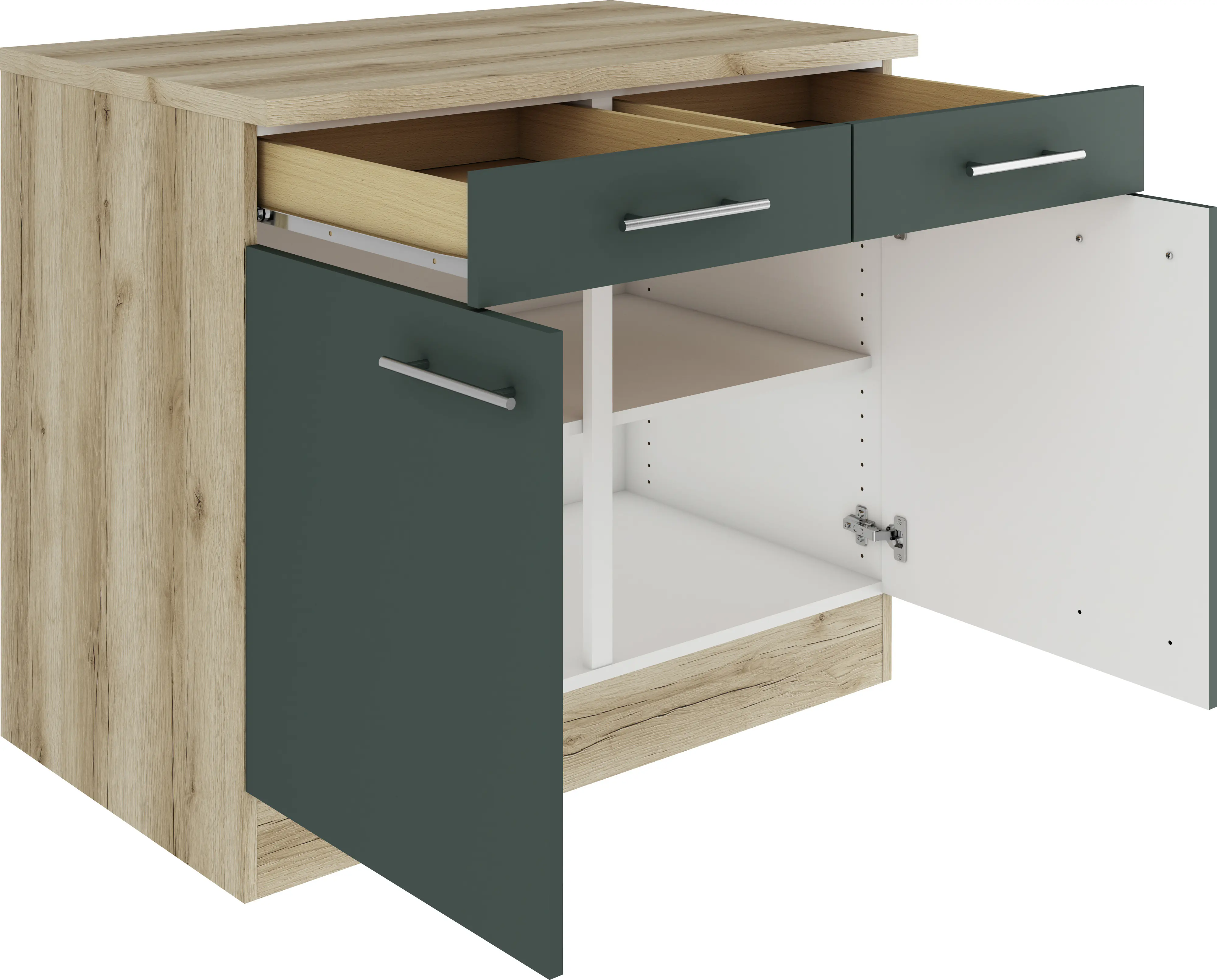 Optifit Unterschrank Savona 405 steingrün/eiche 100 cm