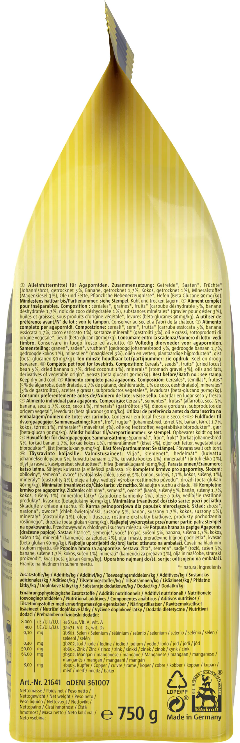 Vitakraft AFRICAN afrik. Kleinpapagei 750 g