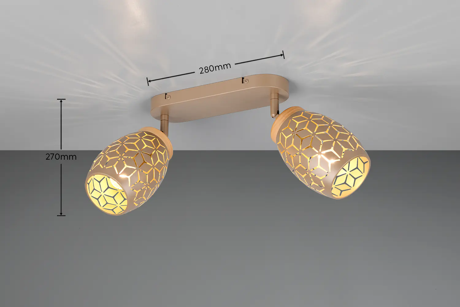 Trio LED-Deckenlampe 2er Spot Bidar 28 cm coffee